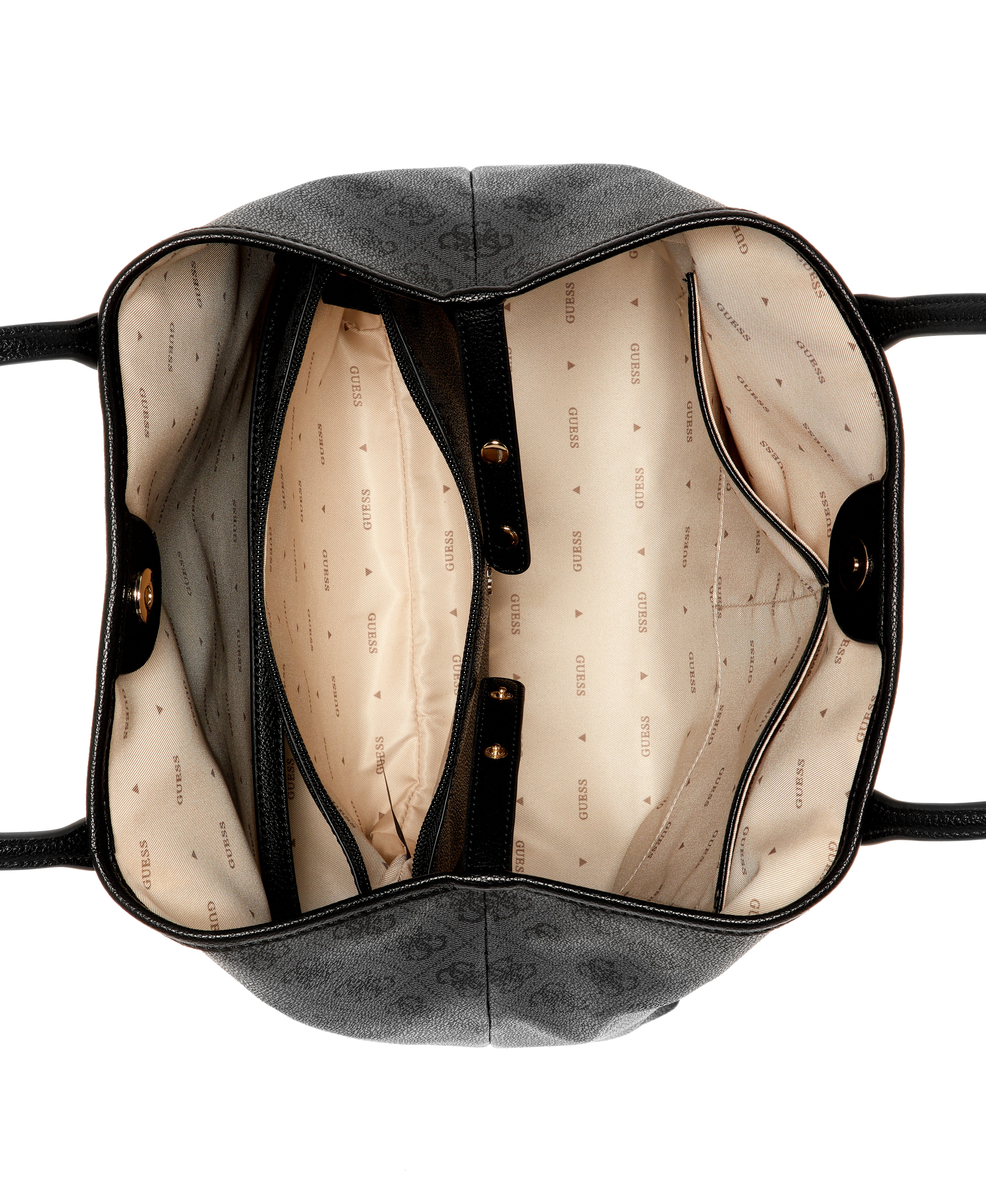 GUESSS Coal Black Logo Victtoria 2-in-1 Tote Bag