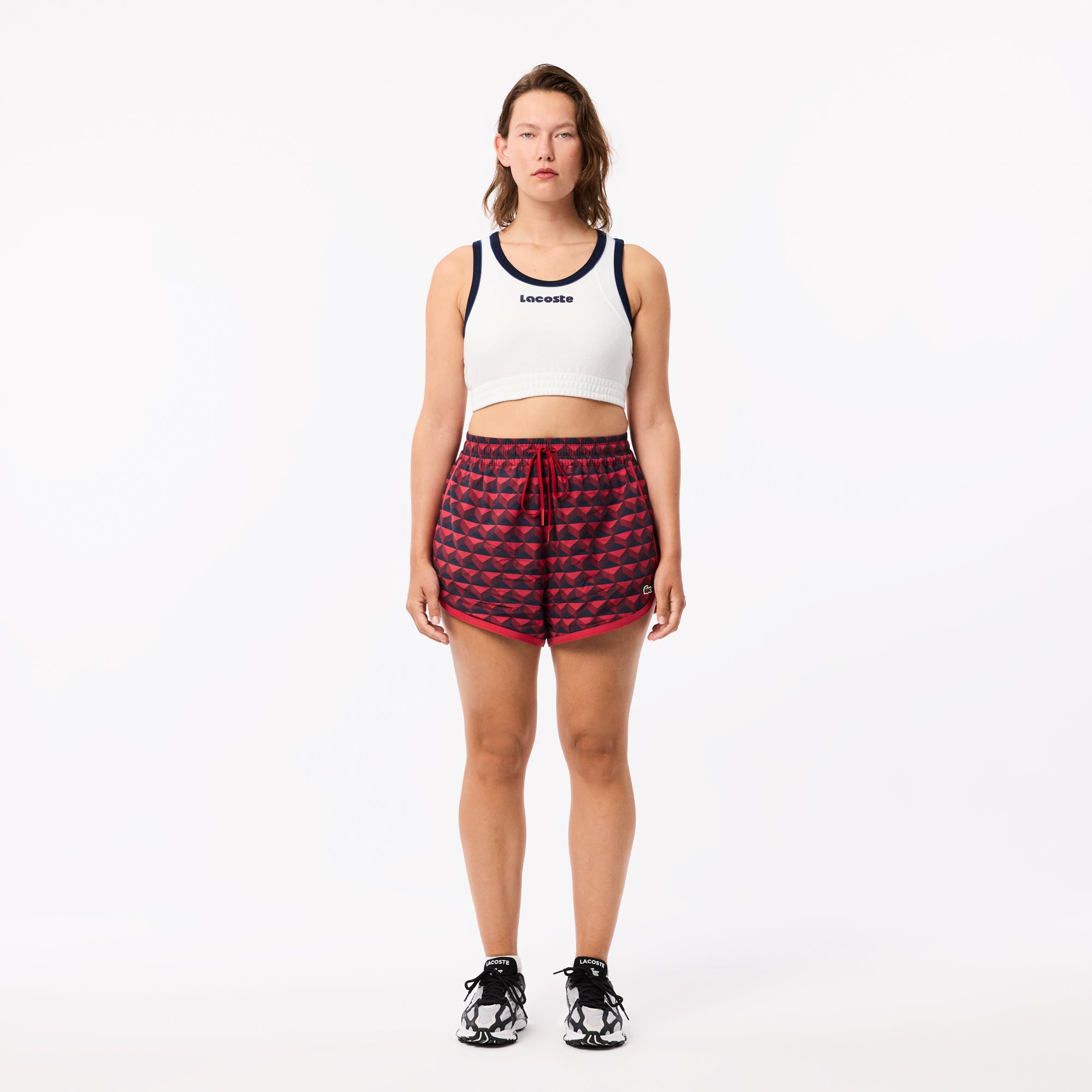 Lacoste Women's Flowing Bermuda Shorts With Graphic Pattern