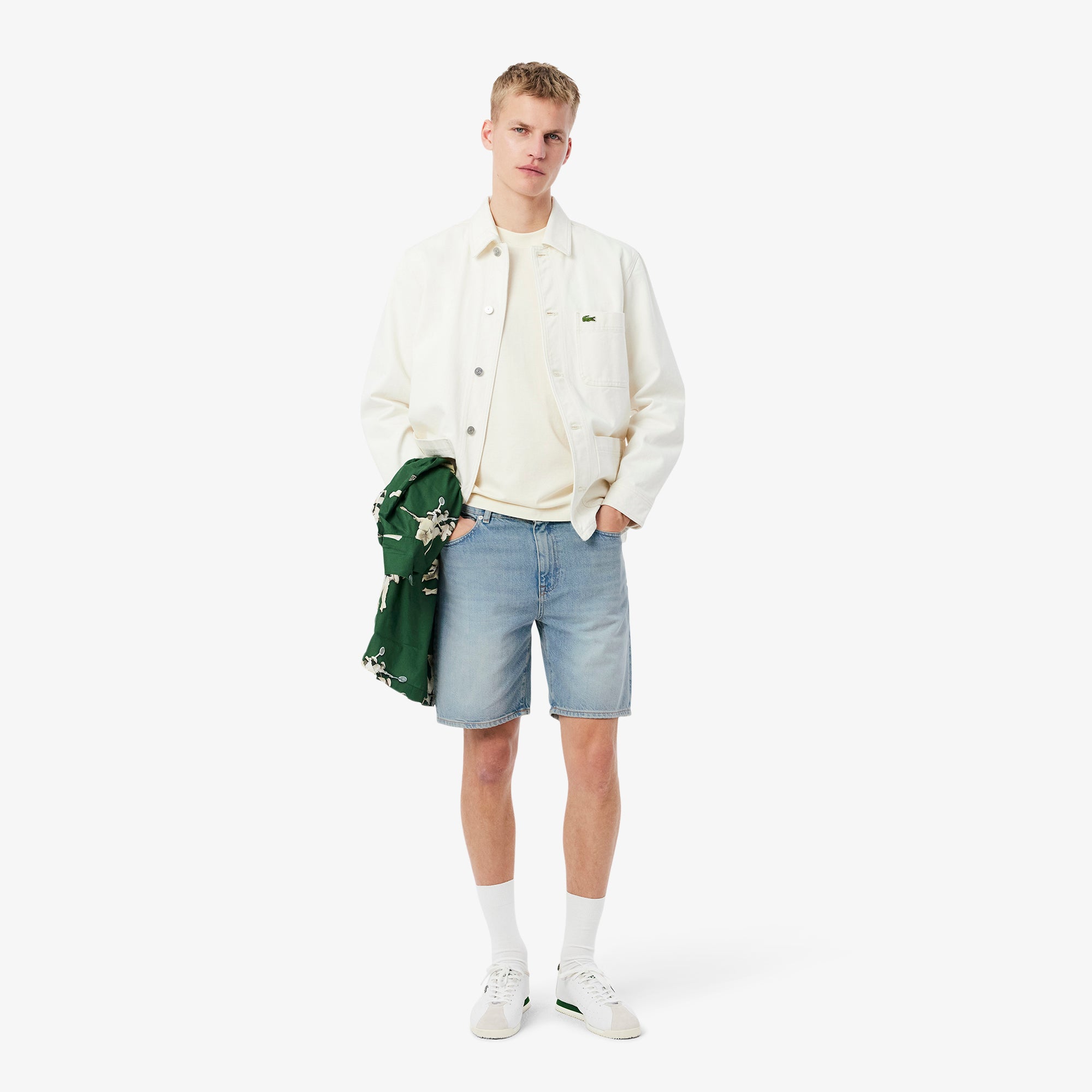 Lacoste Straight Fit Denim Bermuda Shorts
