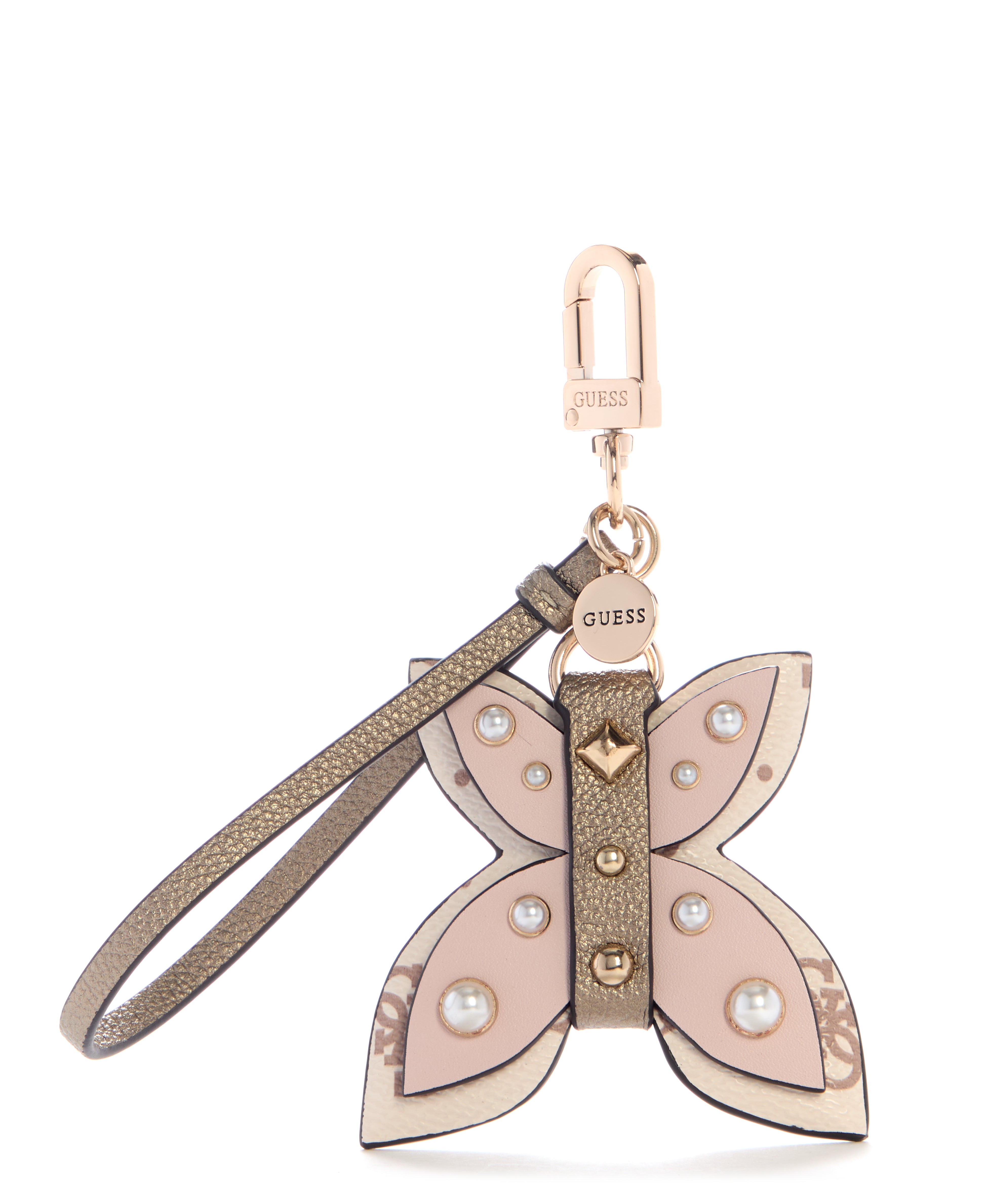 GUESS Quattro G Butterfly Charm Keychain