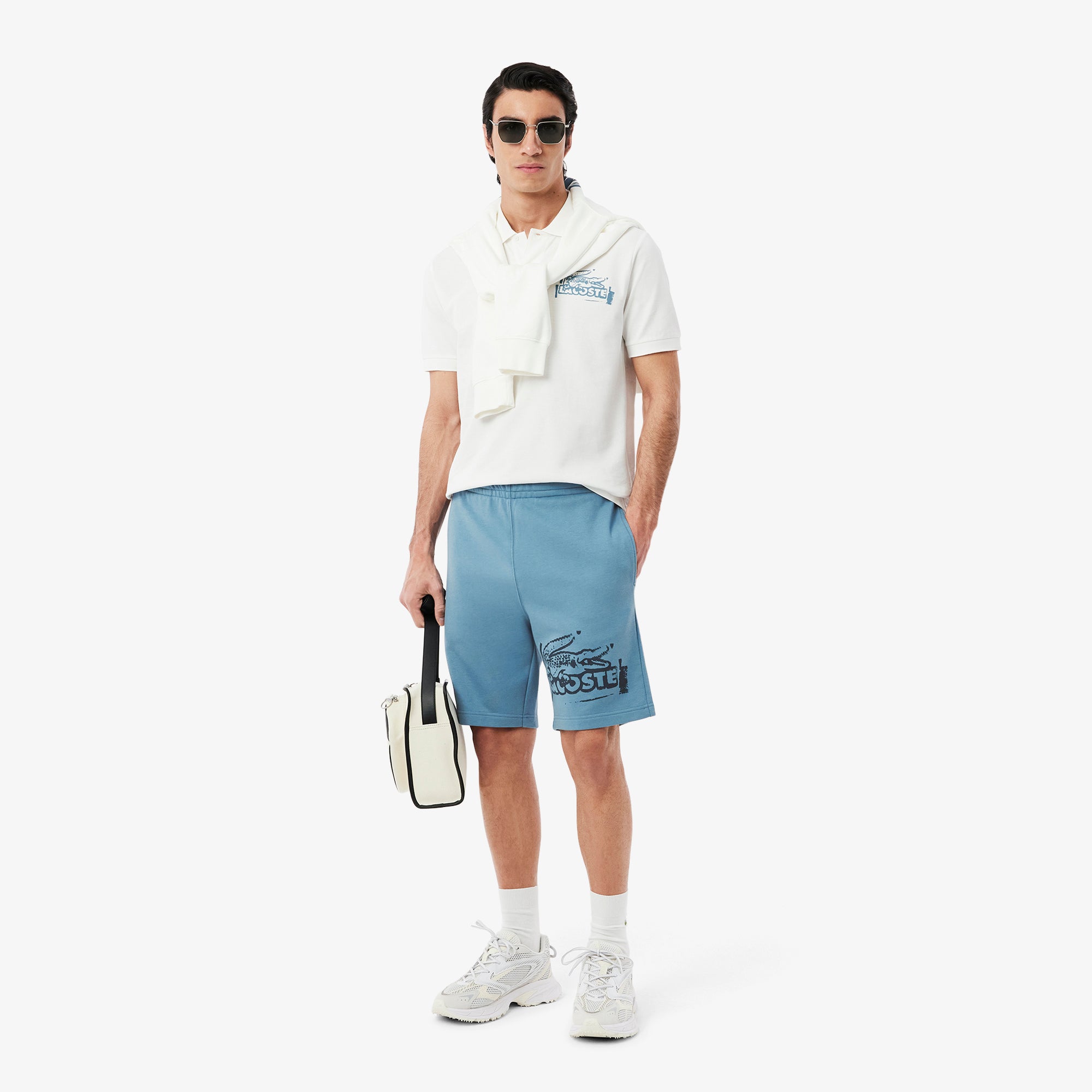 Lacoste Men Graphic Cotton Fleece Shorts