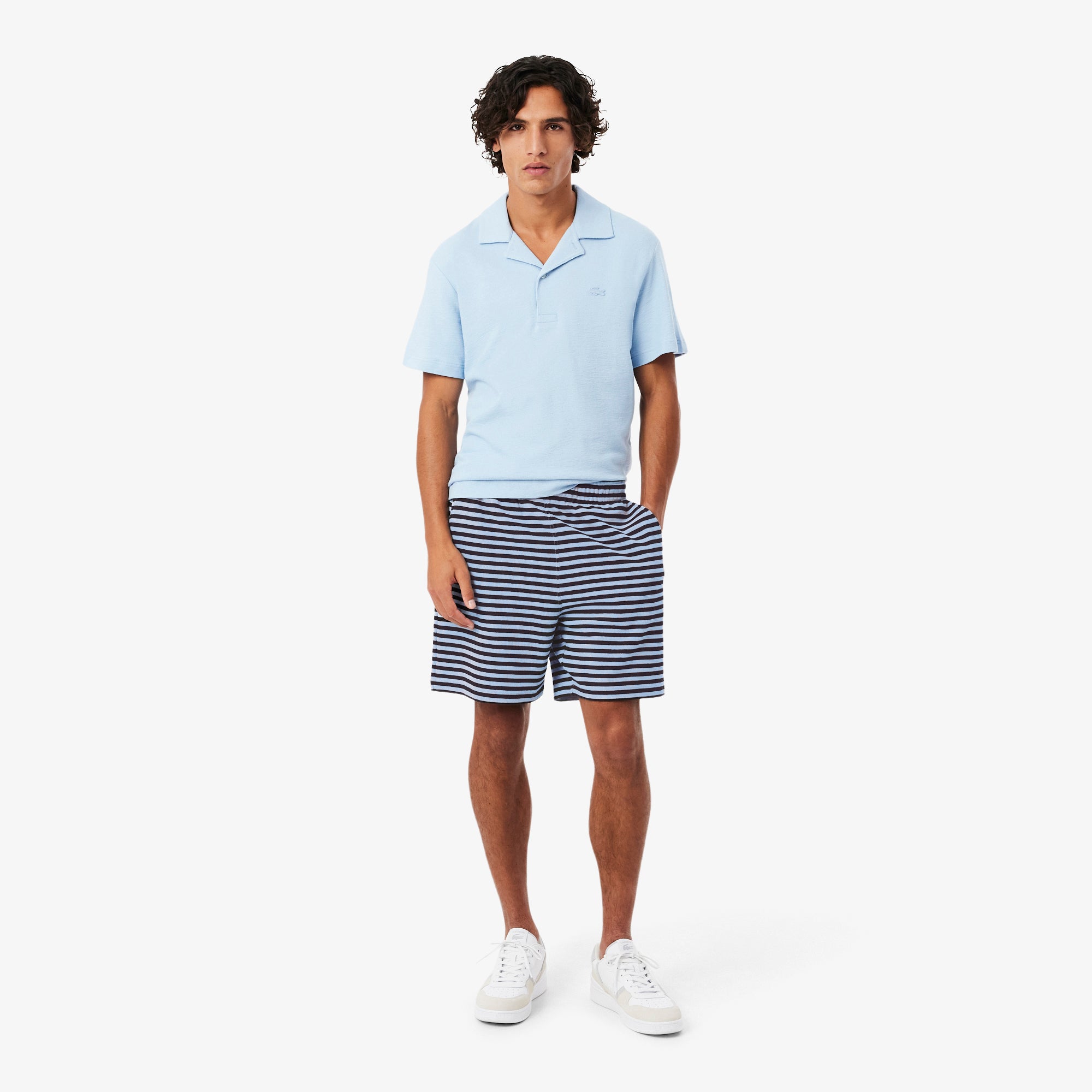 LACOSTE Men Regular Fit Striped Cotton Shorts