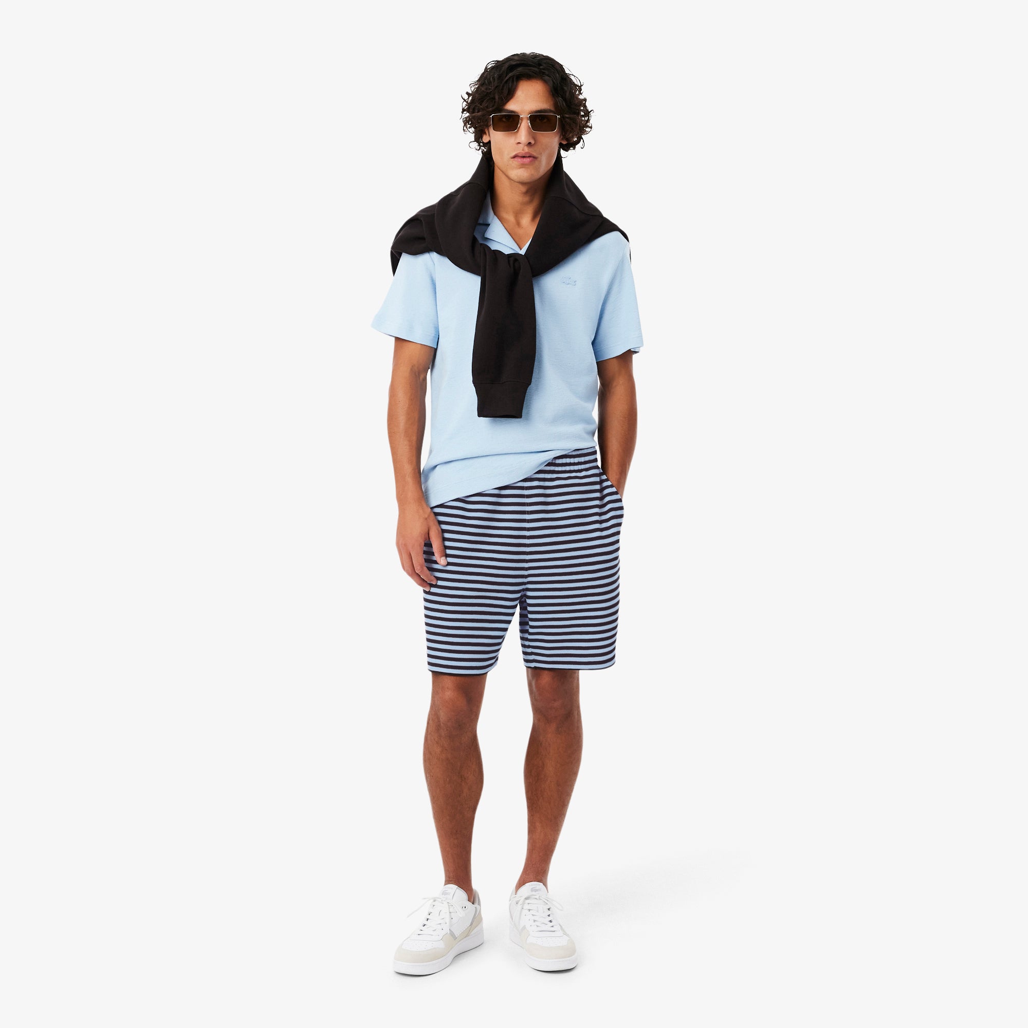 LACOSTE Men Regular Fit Striped Cotton Shorts