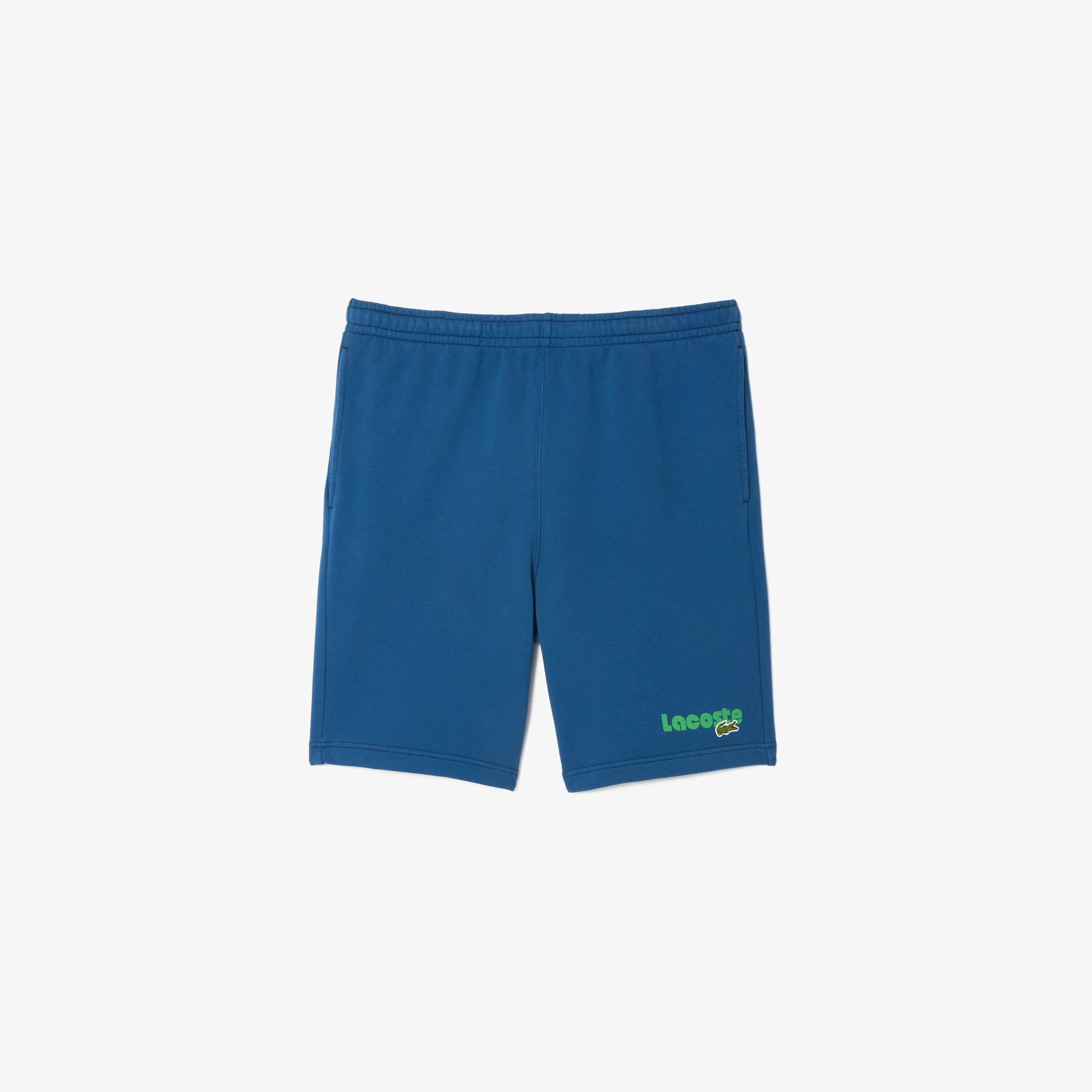 LACOSTE Men's Regular Fit Washed Effect Printed Fleece Shorts