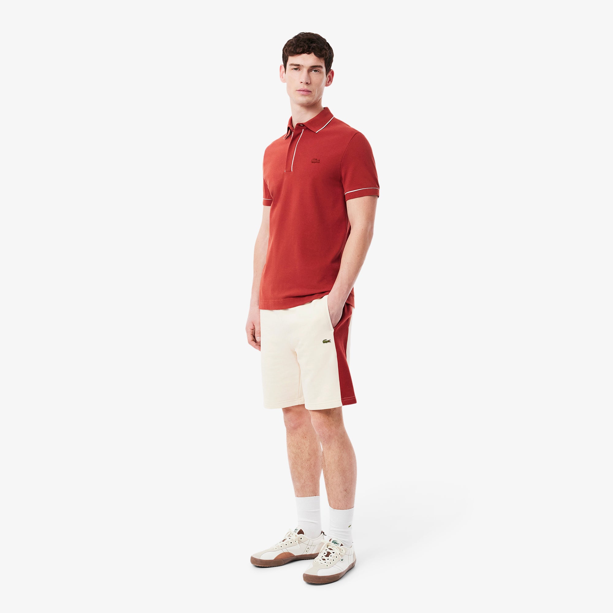LACOSTE Men’s Cotton Fleece Colorblock Shorts