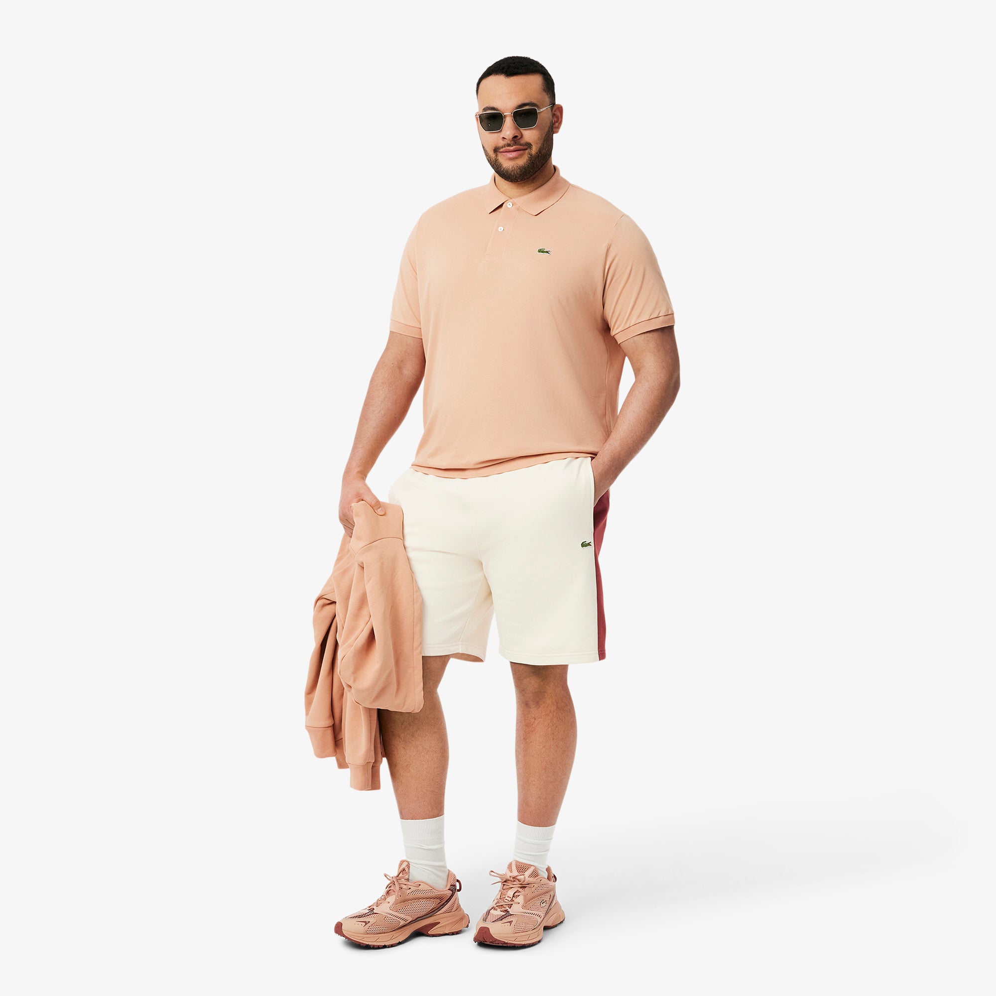 LACOSTE Men’s Cotton Fleece Colorblock Shorts