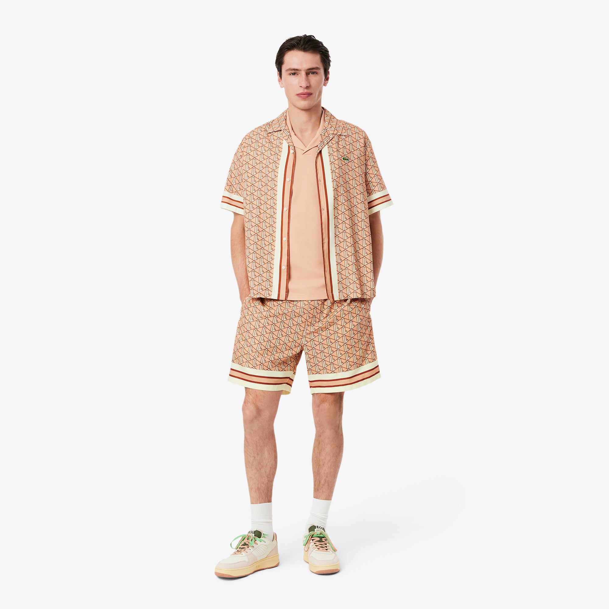 Lacoste Lightweight Monogram Print Shorts