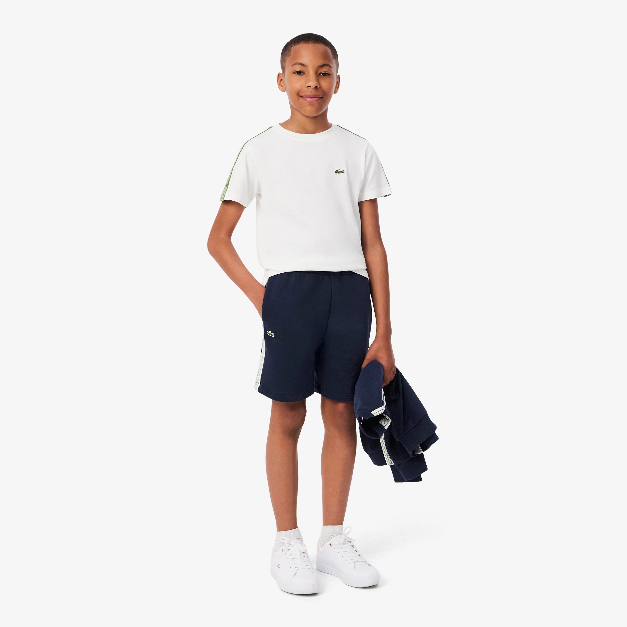 LACOSTE Boy Logo Stripe Shorts
