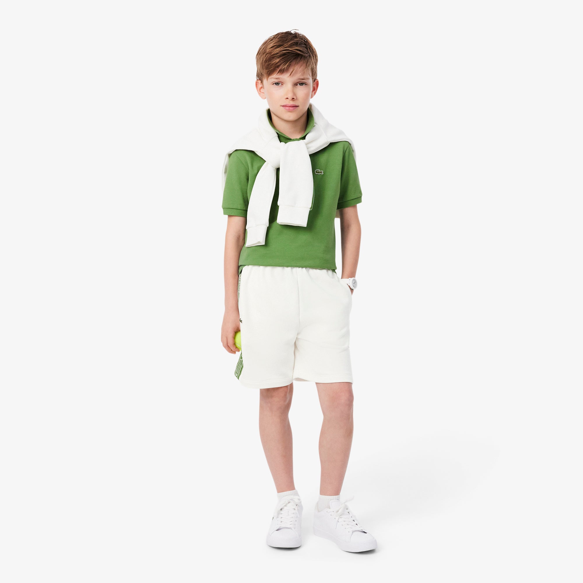LACOSTE Boy Logo Stripe Shorts