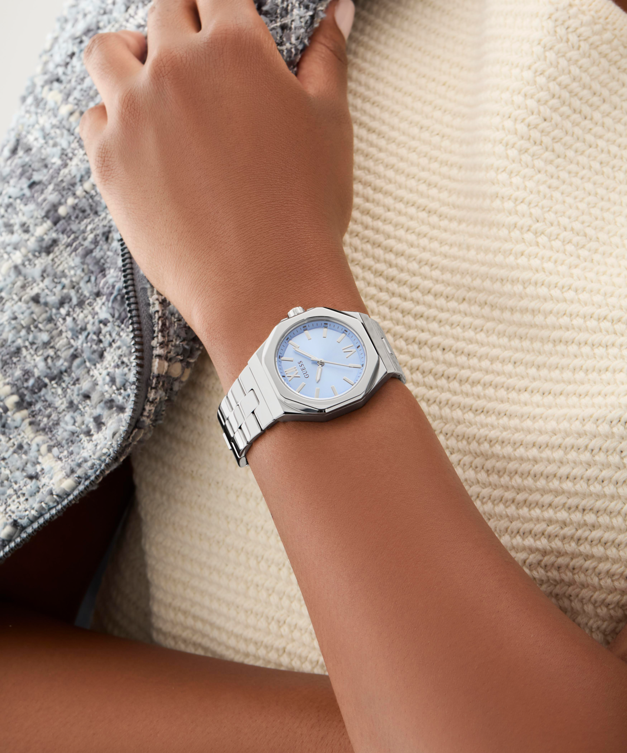GUESS Ladies Silver Tone Analog Watch