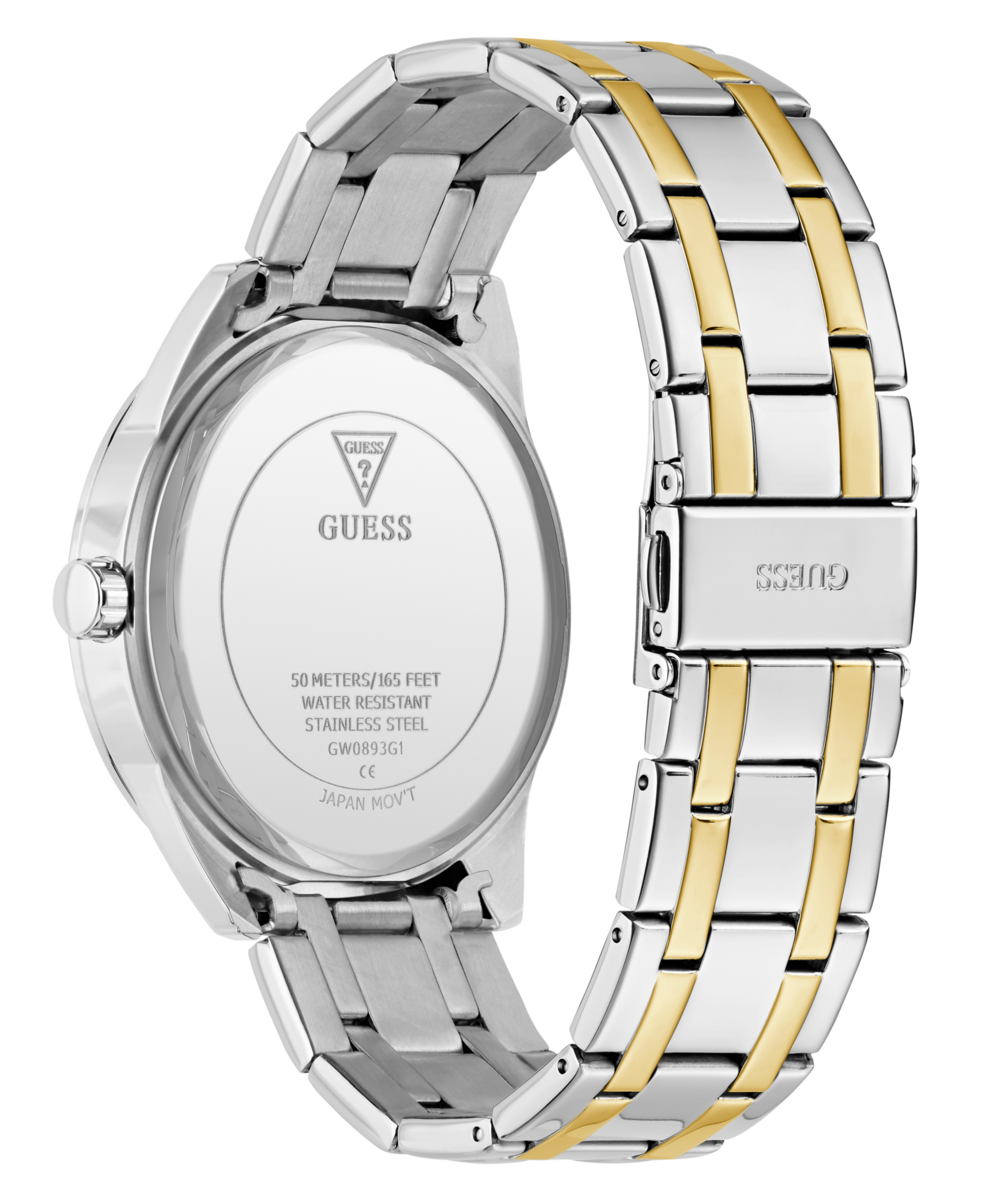GUESS Mens 2-Tone Silver Tone Analog Watch