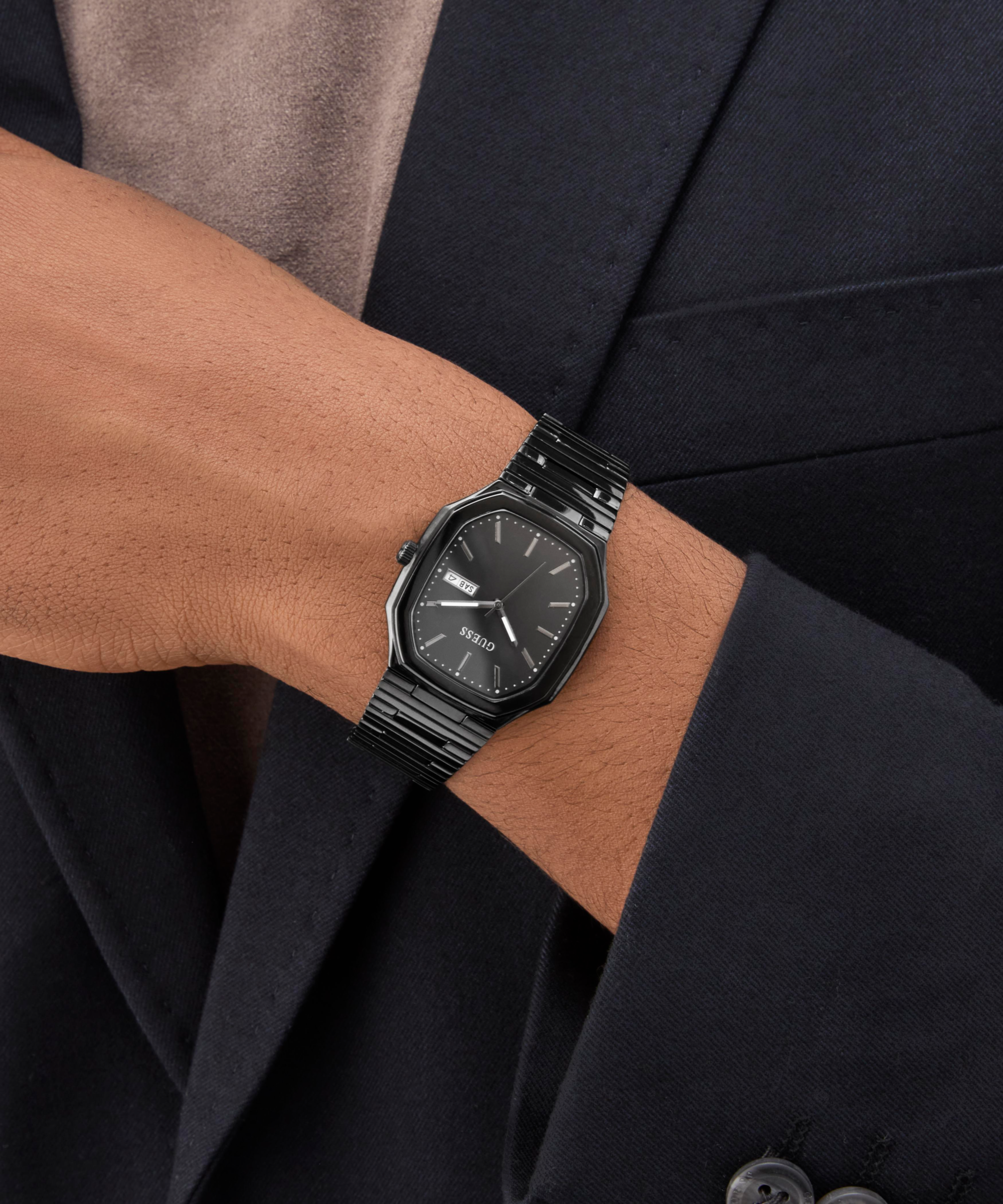 GUESS Mens Black Date Watch