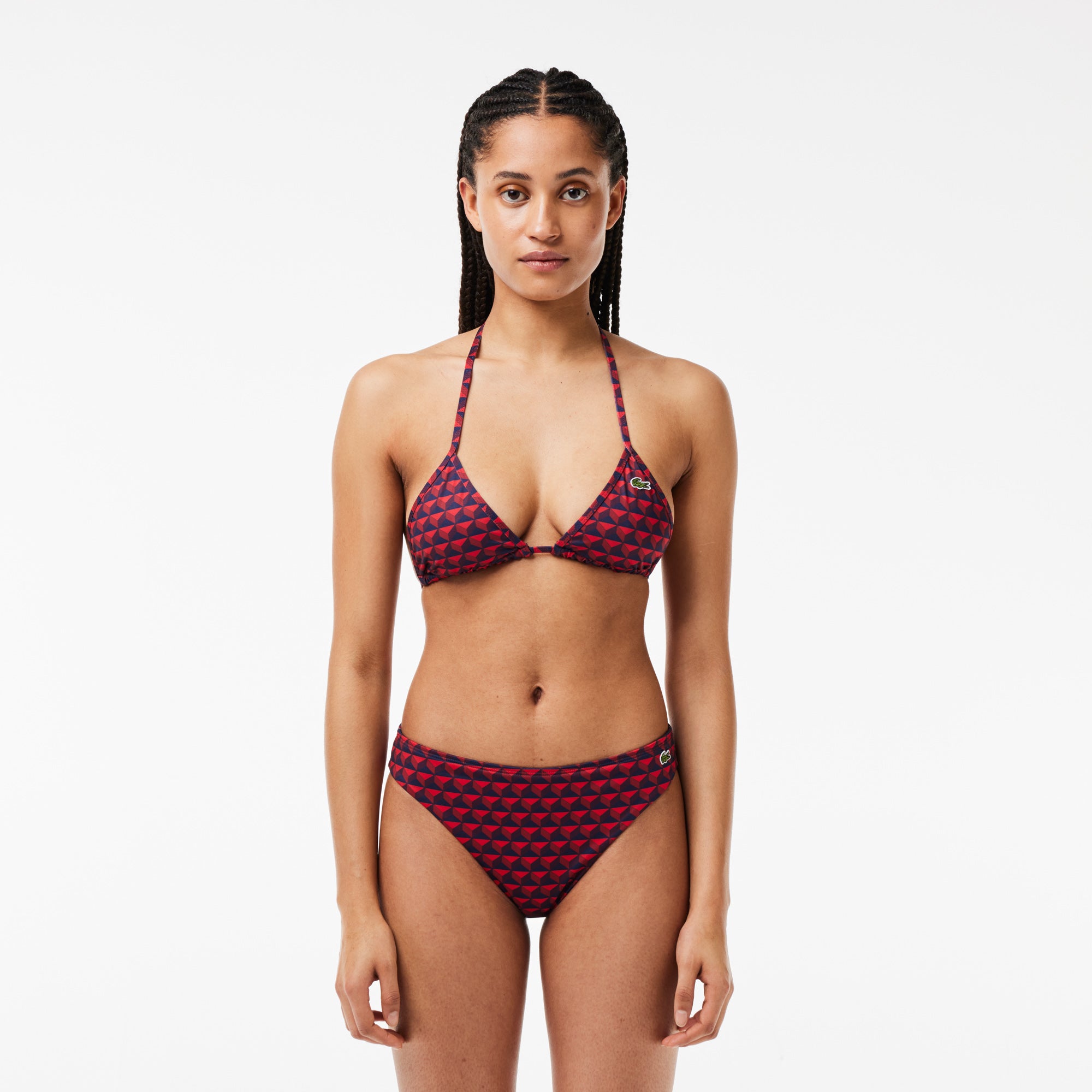 LACOSTE Women's Graphic Pattern Swimsuit Top