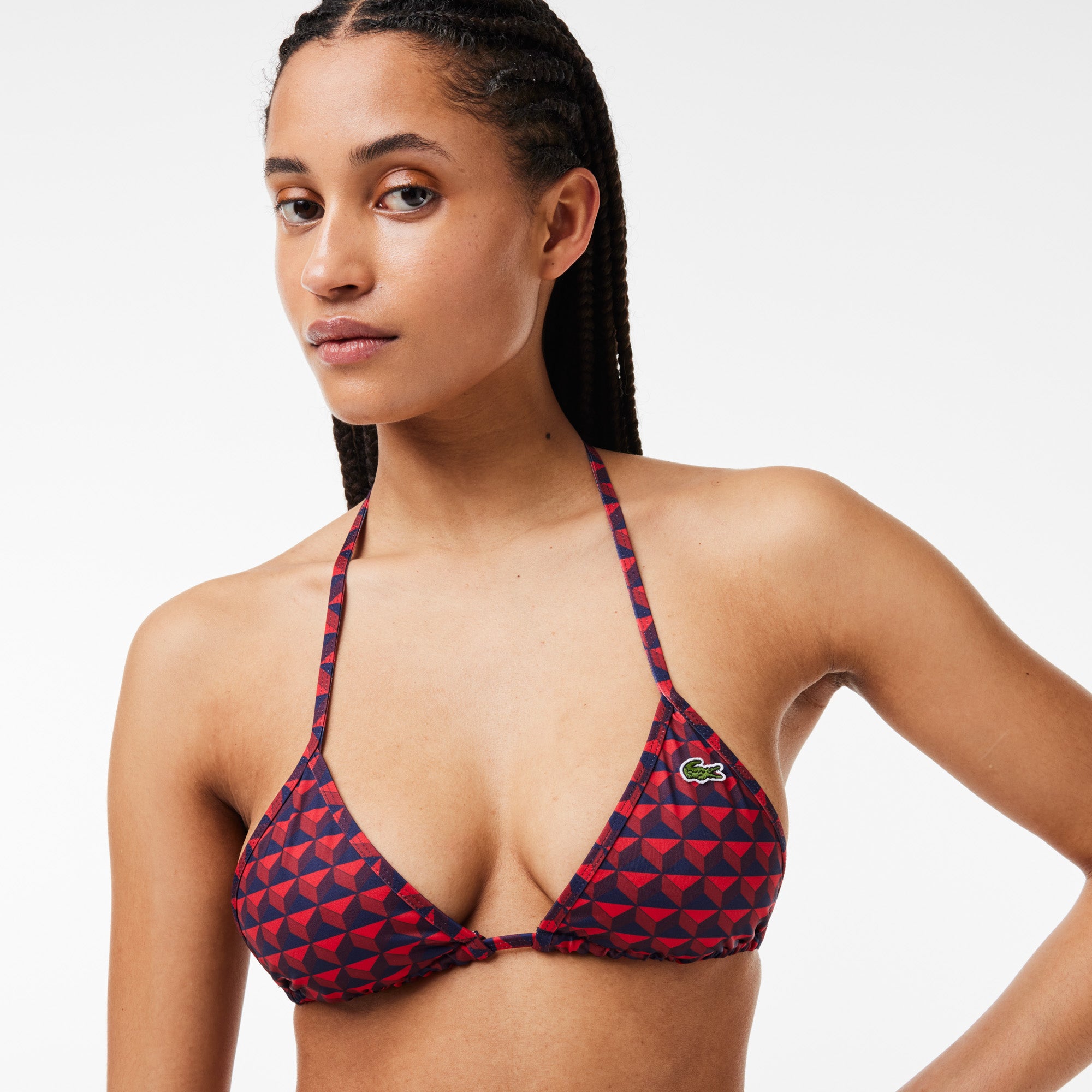 LACOSTE Women's Graphic Pattern Swimsuit Top