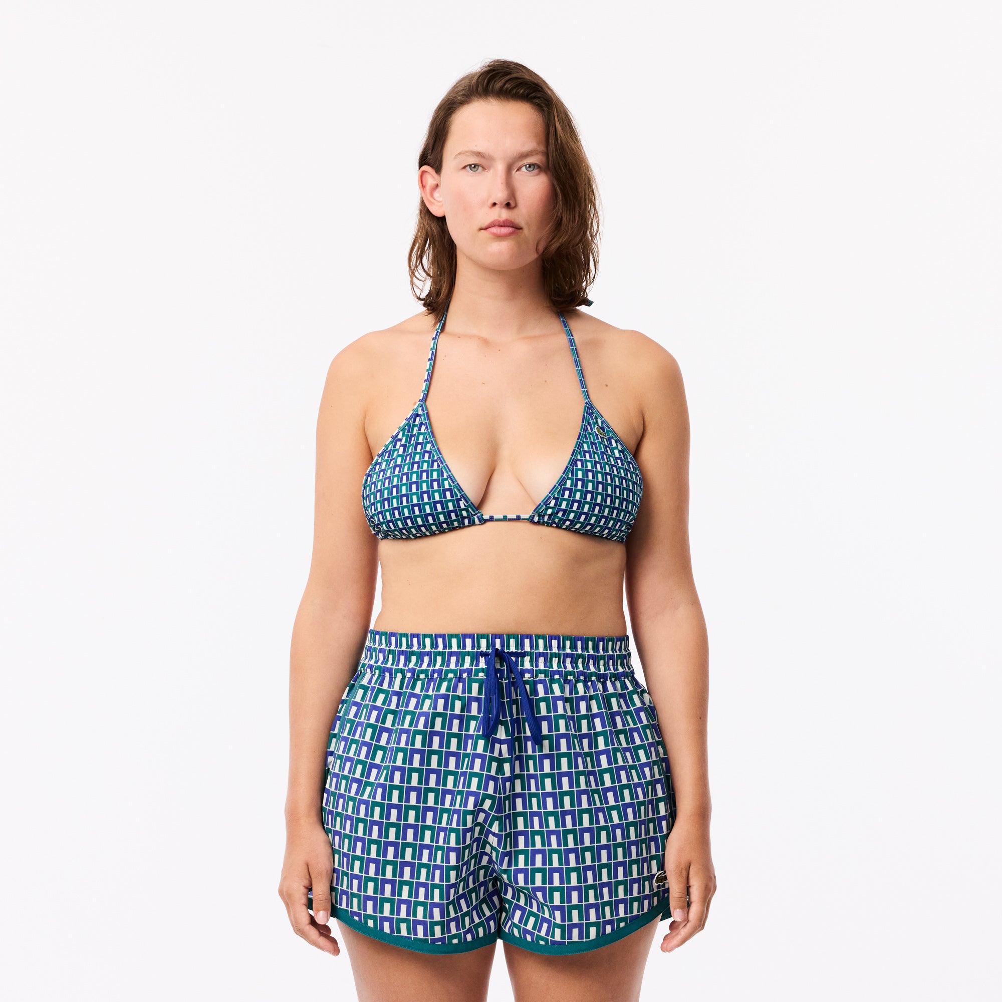 Lacoste Women's Graphic Pattern Swimsuit Top