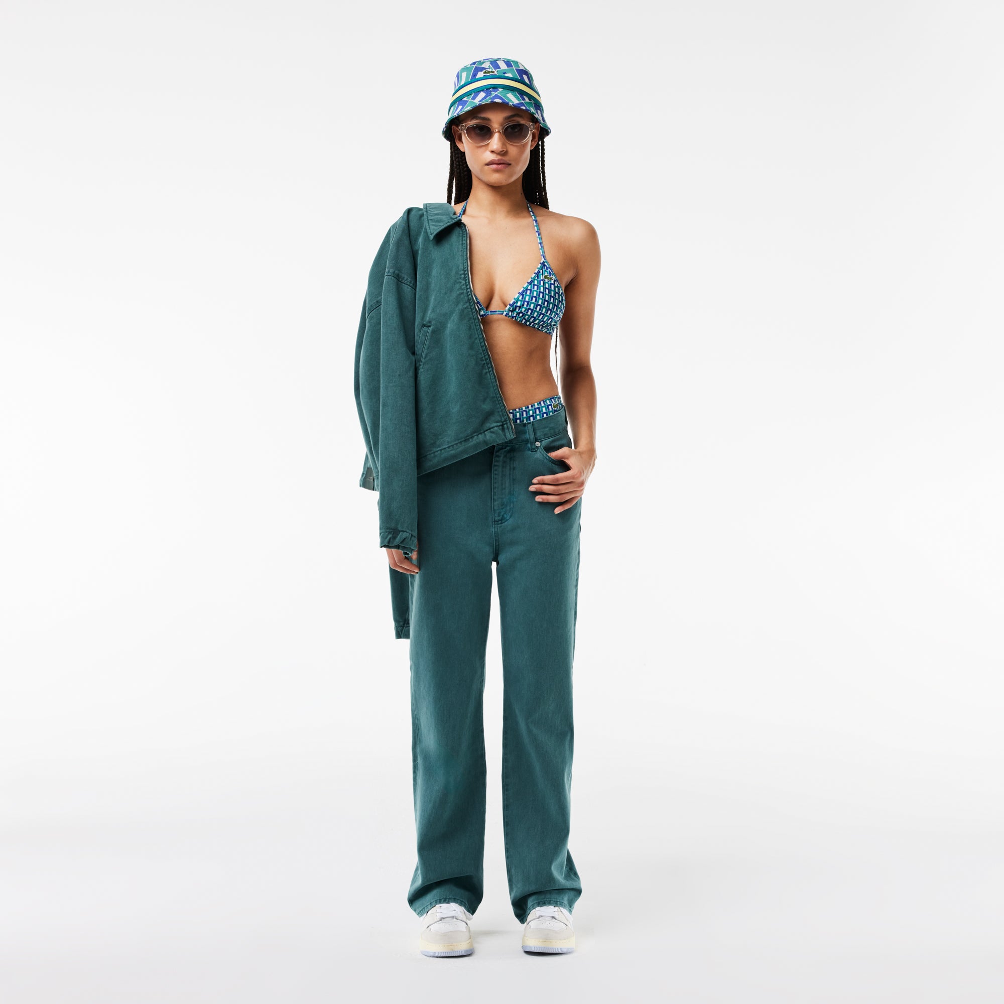 Lacoste Women's Graphic Pattern Swimsuit Top