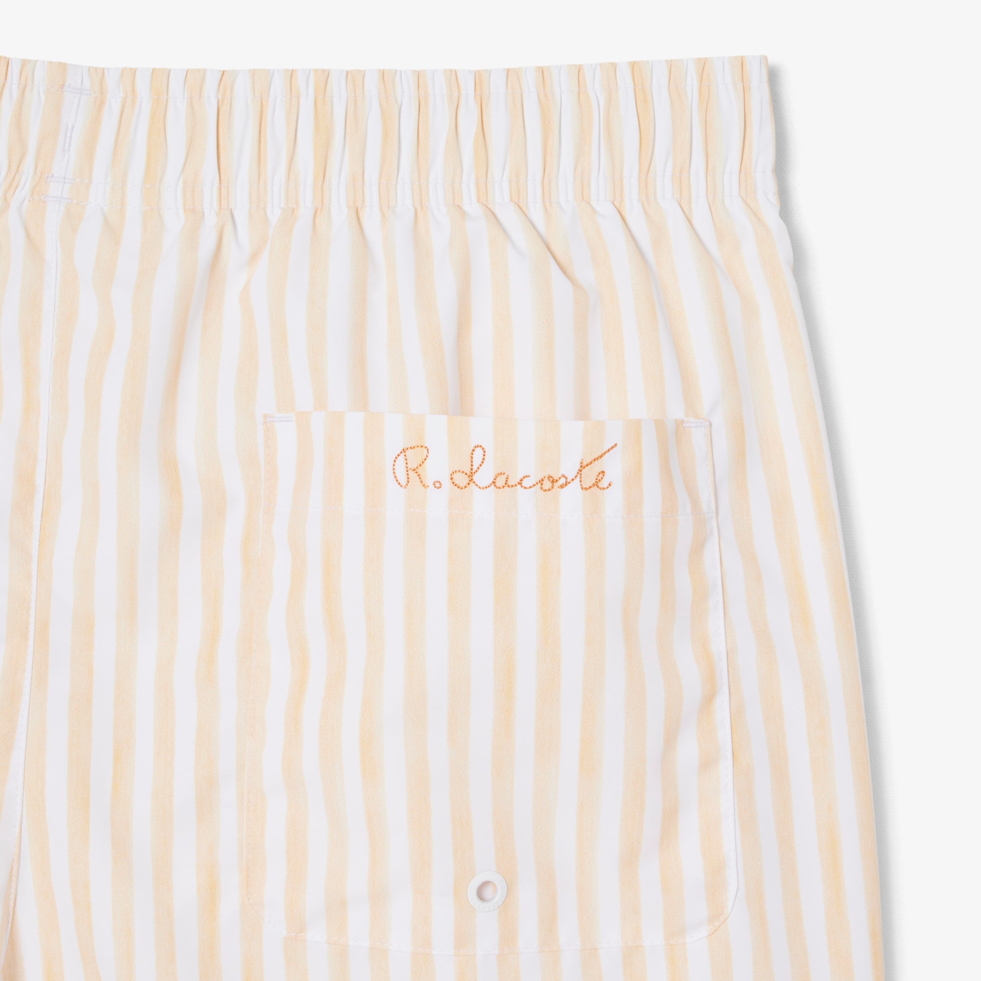 LACOSTE Men Mid Length Stripe Swim Trunks