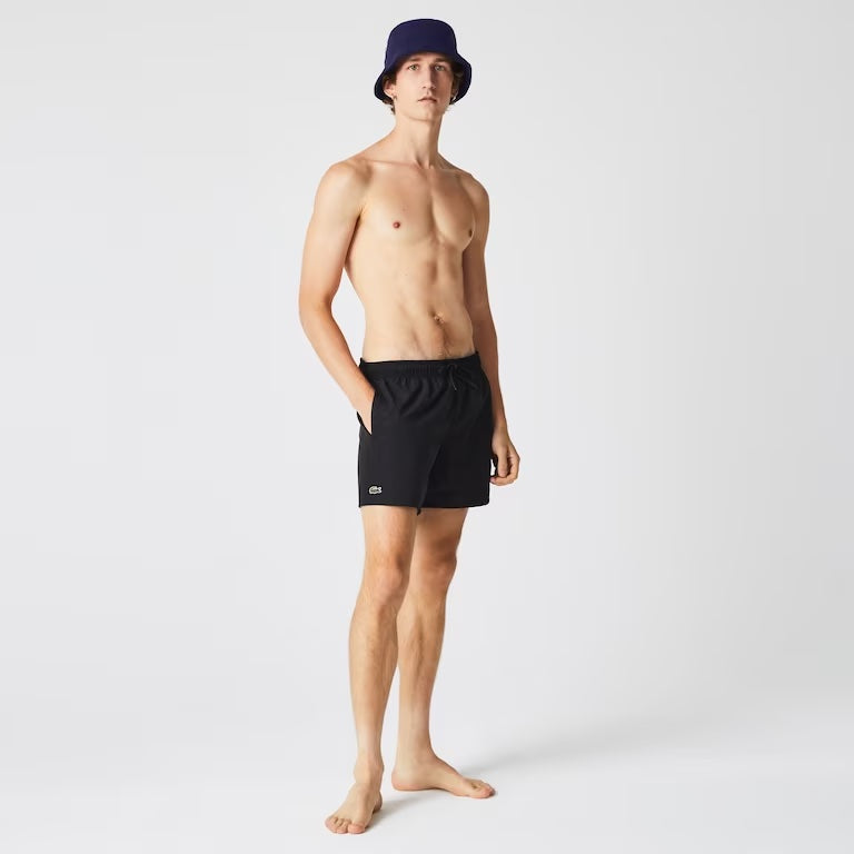 Lacoste Men's Light Quick-Dry Swim Shorts - M / DY4 - Black/Navy Blue - Lacoste Swimwear THE MIX
