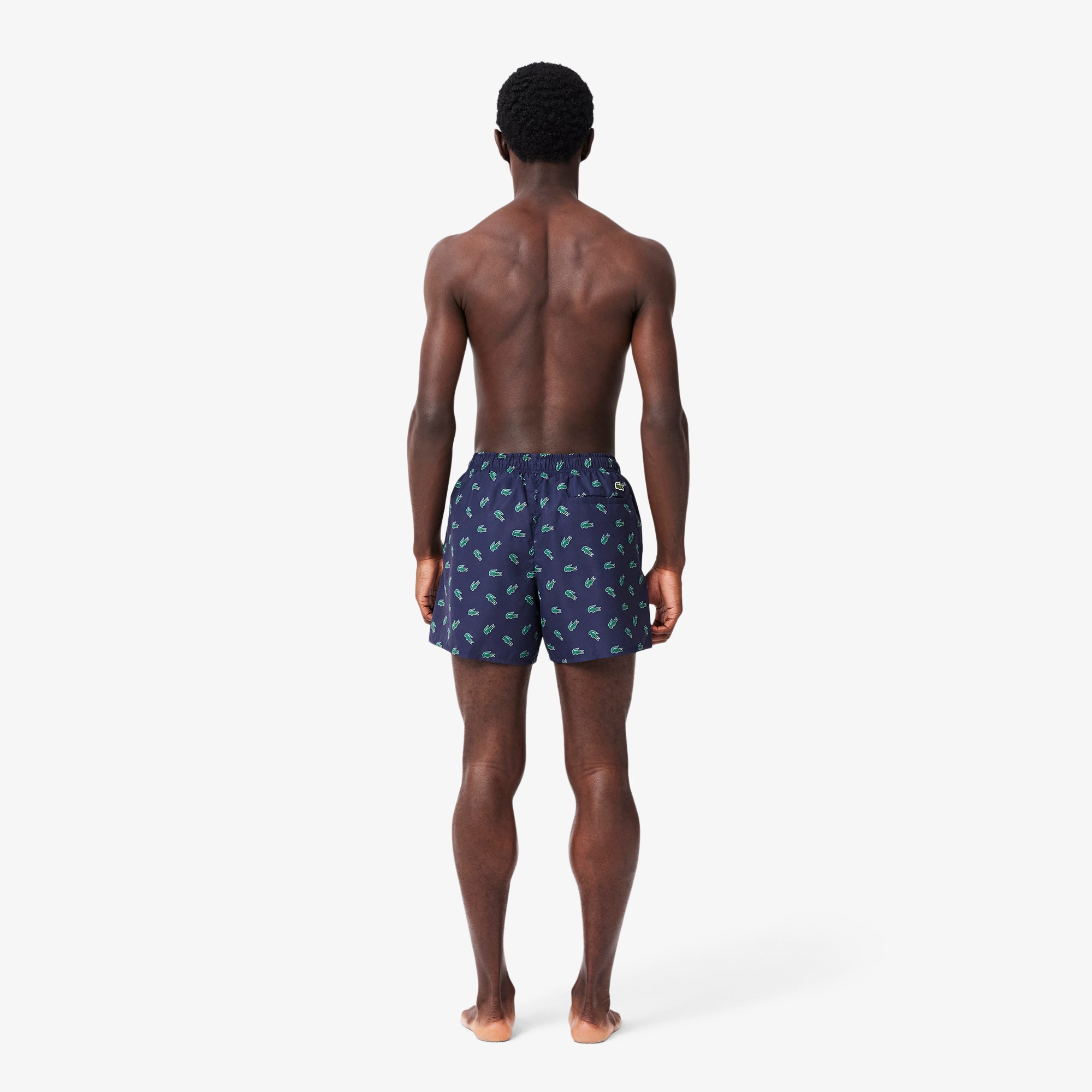 Lacoste Men's Patterned Navy Blue Swimsuit