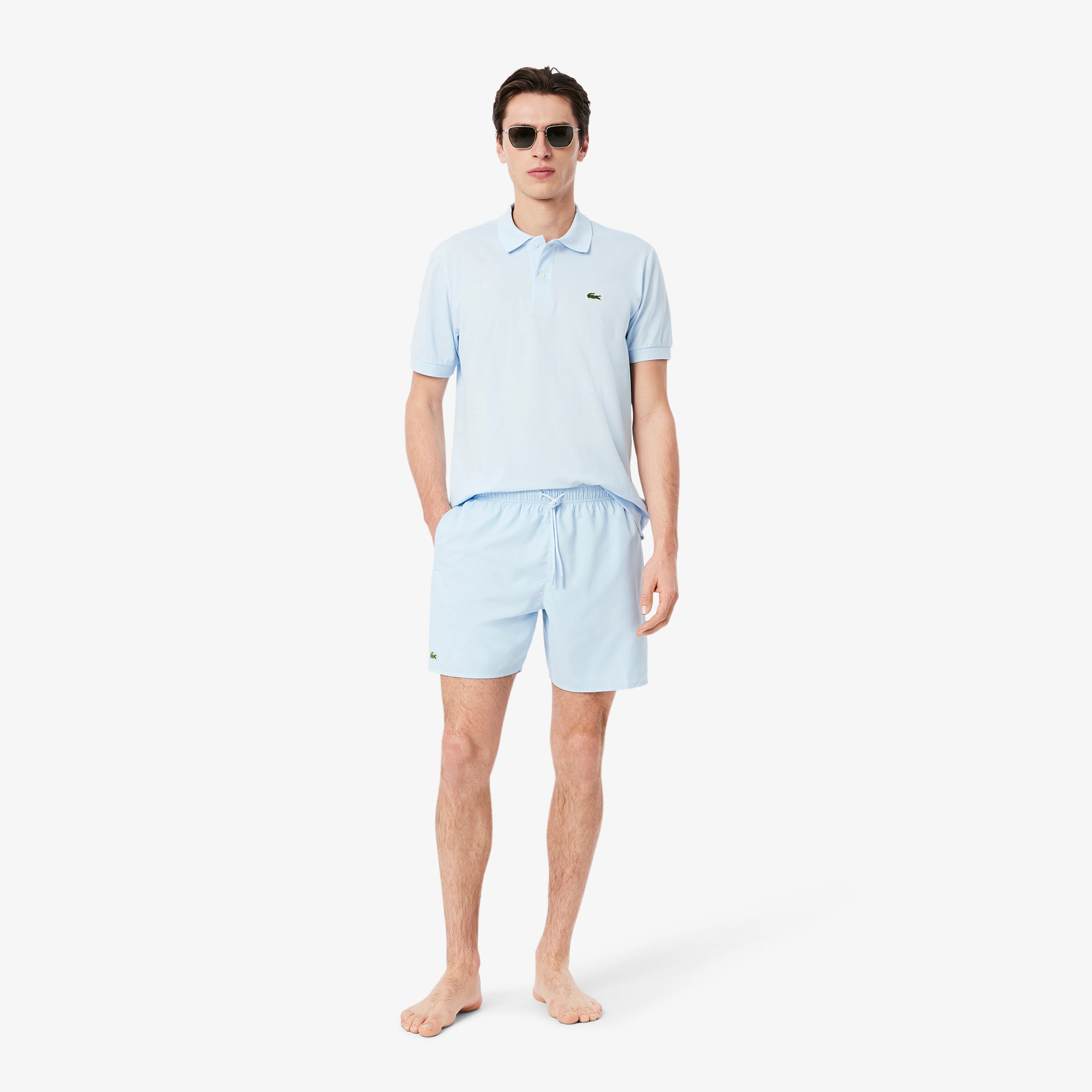 LACOSTE Men's Mid Length Swim Trunks