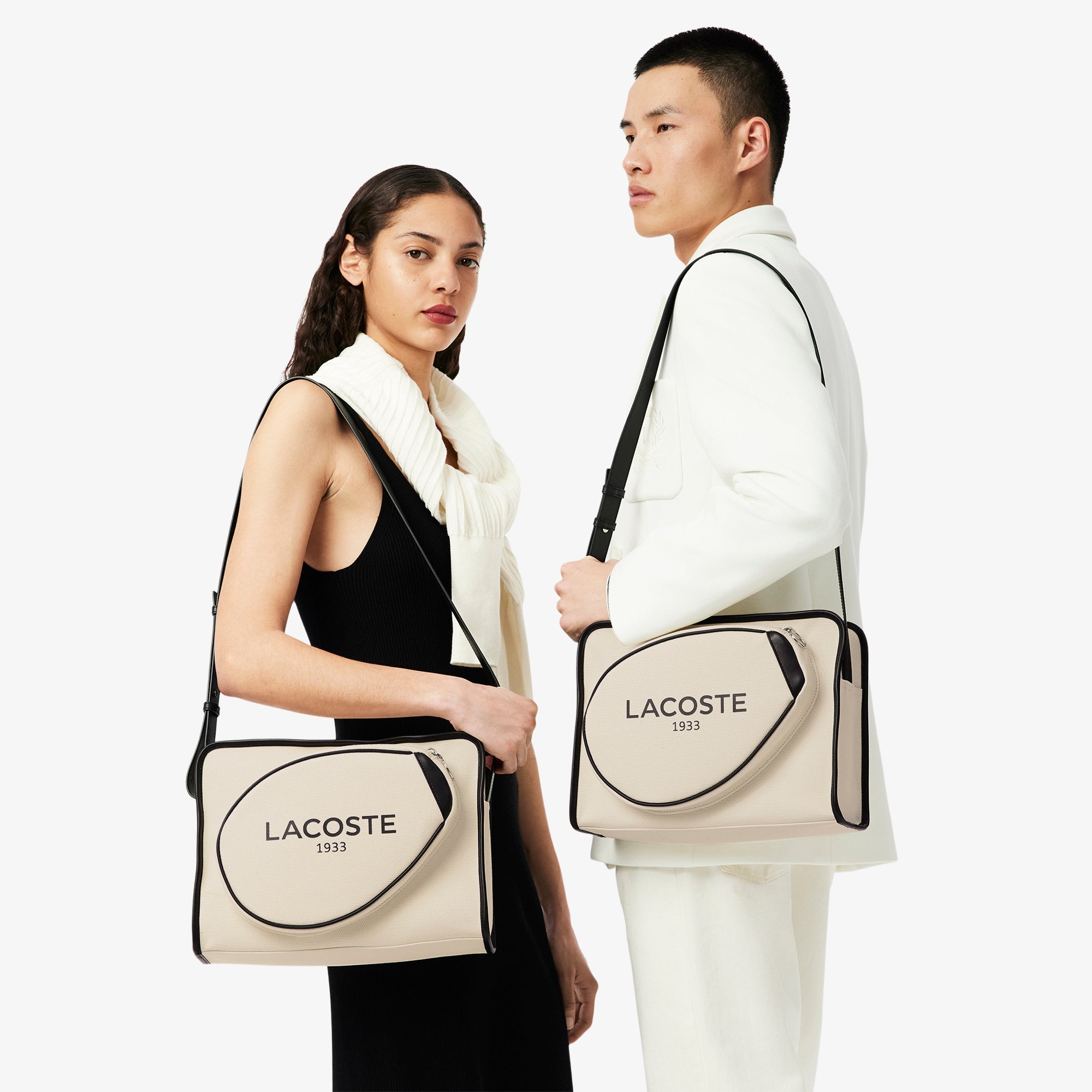 LACOSTE Heritage Canvas Unisex Shoulder Bag