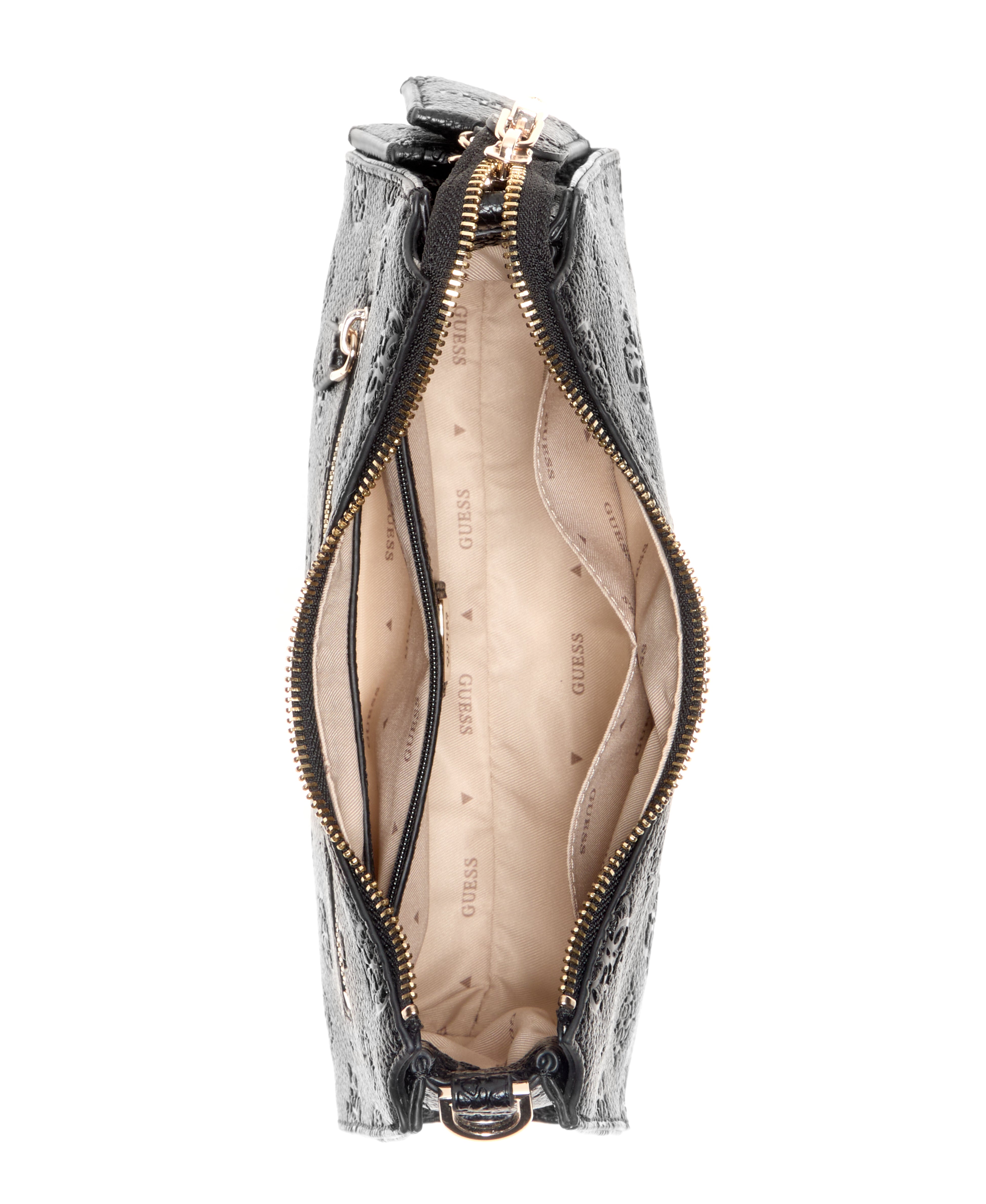 GUESS Cresidia II Top Zip Shoulder Bag Black