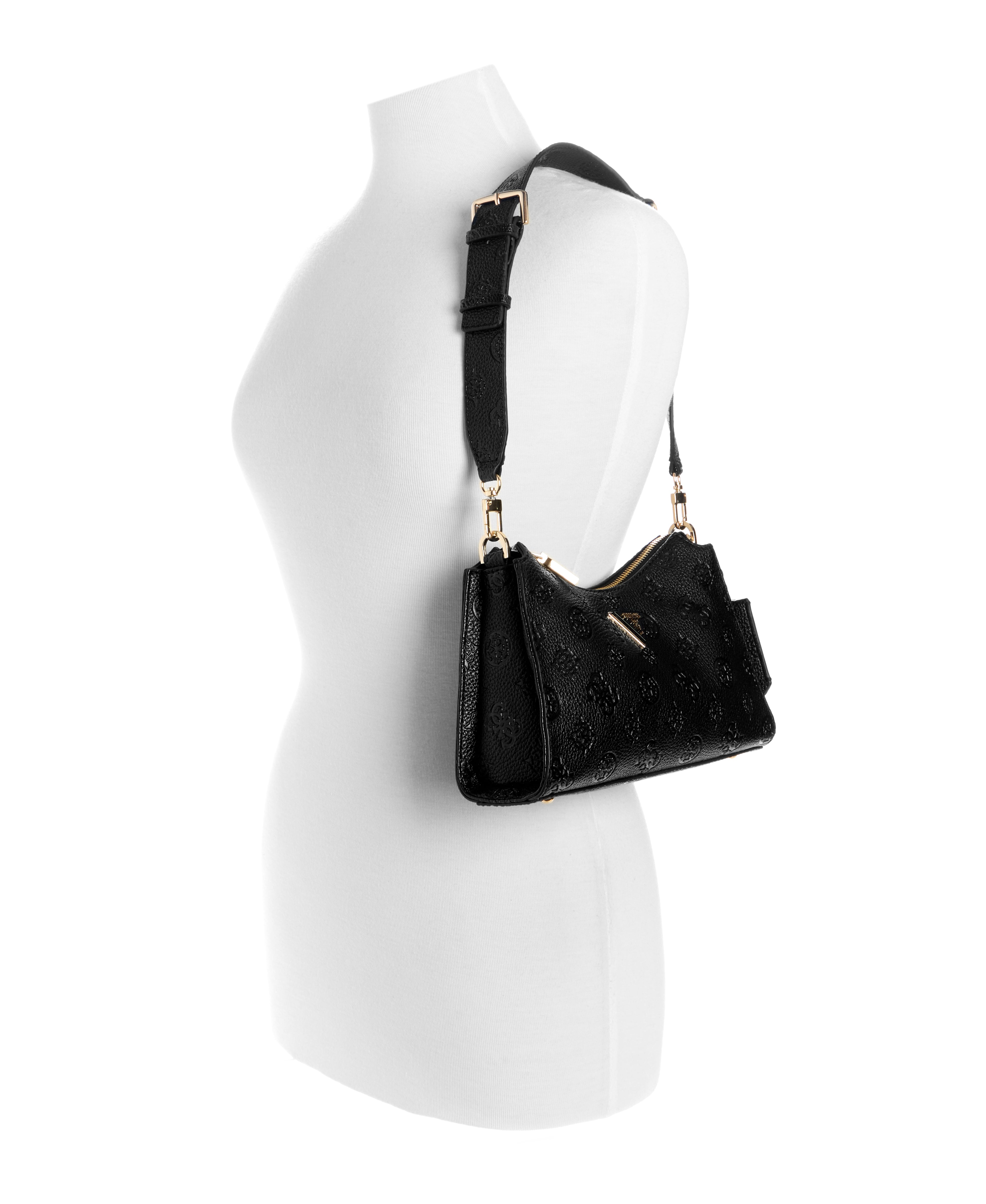 GUESS Cresidia II Top Zip Shoulder Bag Black