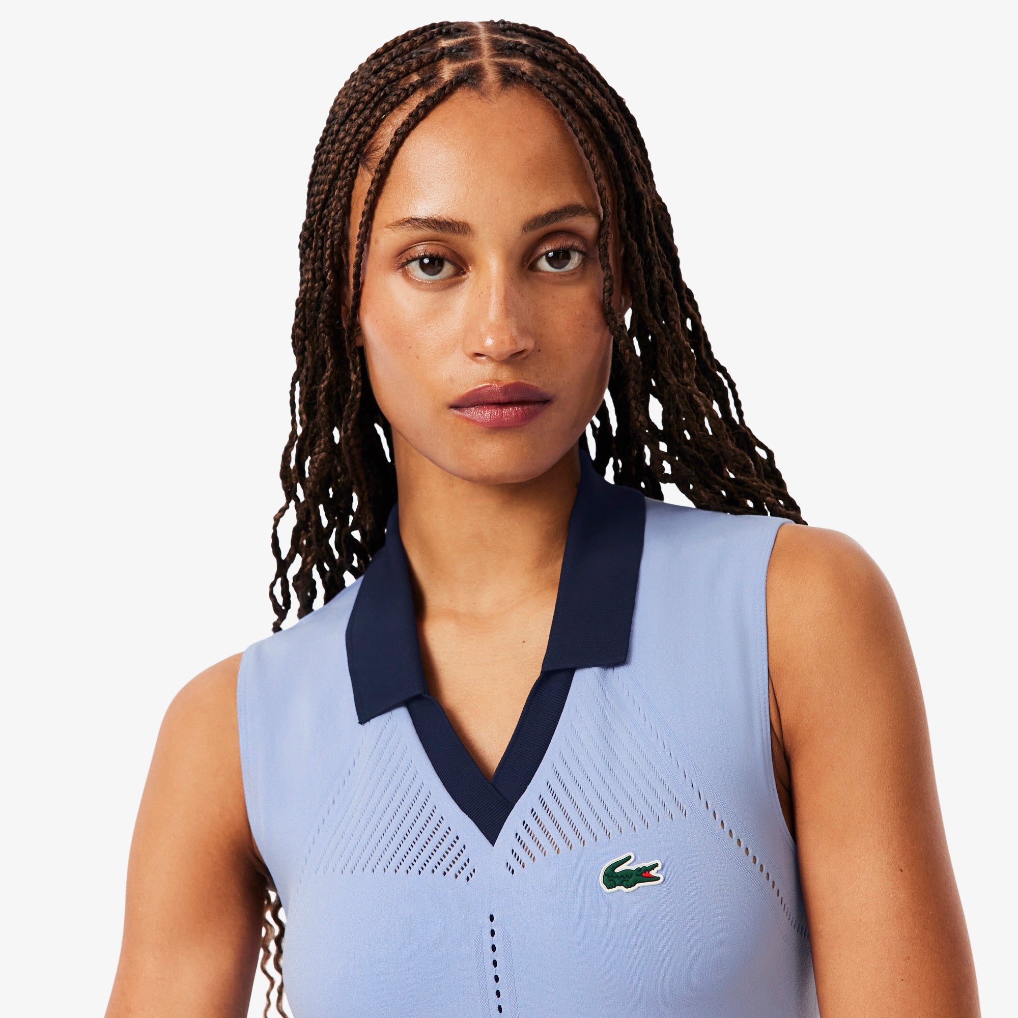 LACOSTE Sleeveless Stretch Knit Tennis Polo Shirt