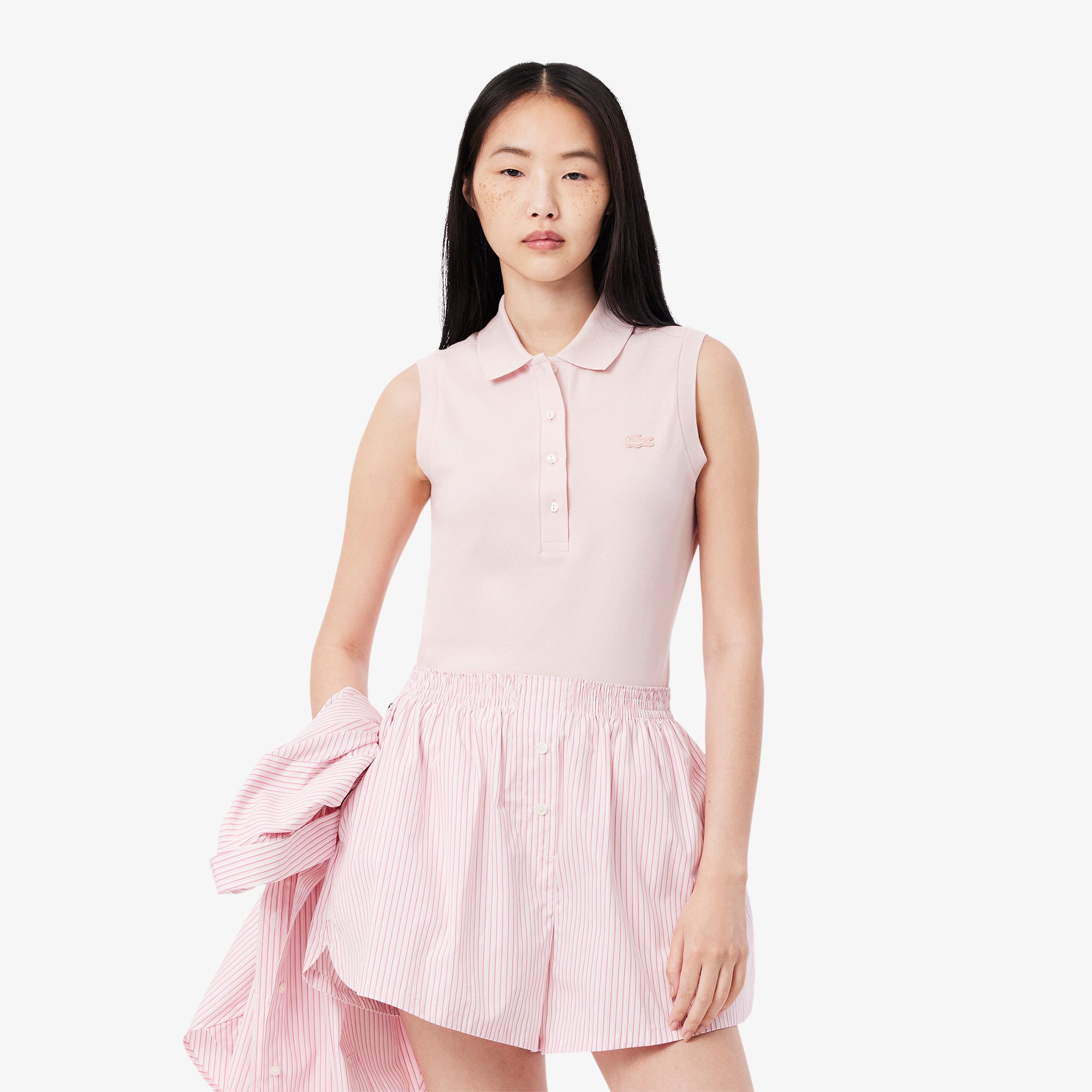 LACOSTE Women's Slim Fit L.12.D Sleeveless Stretch Polo Shirt