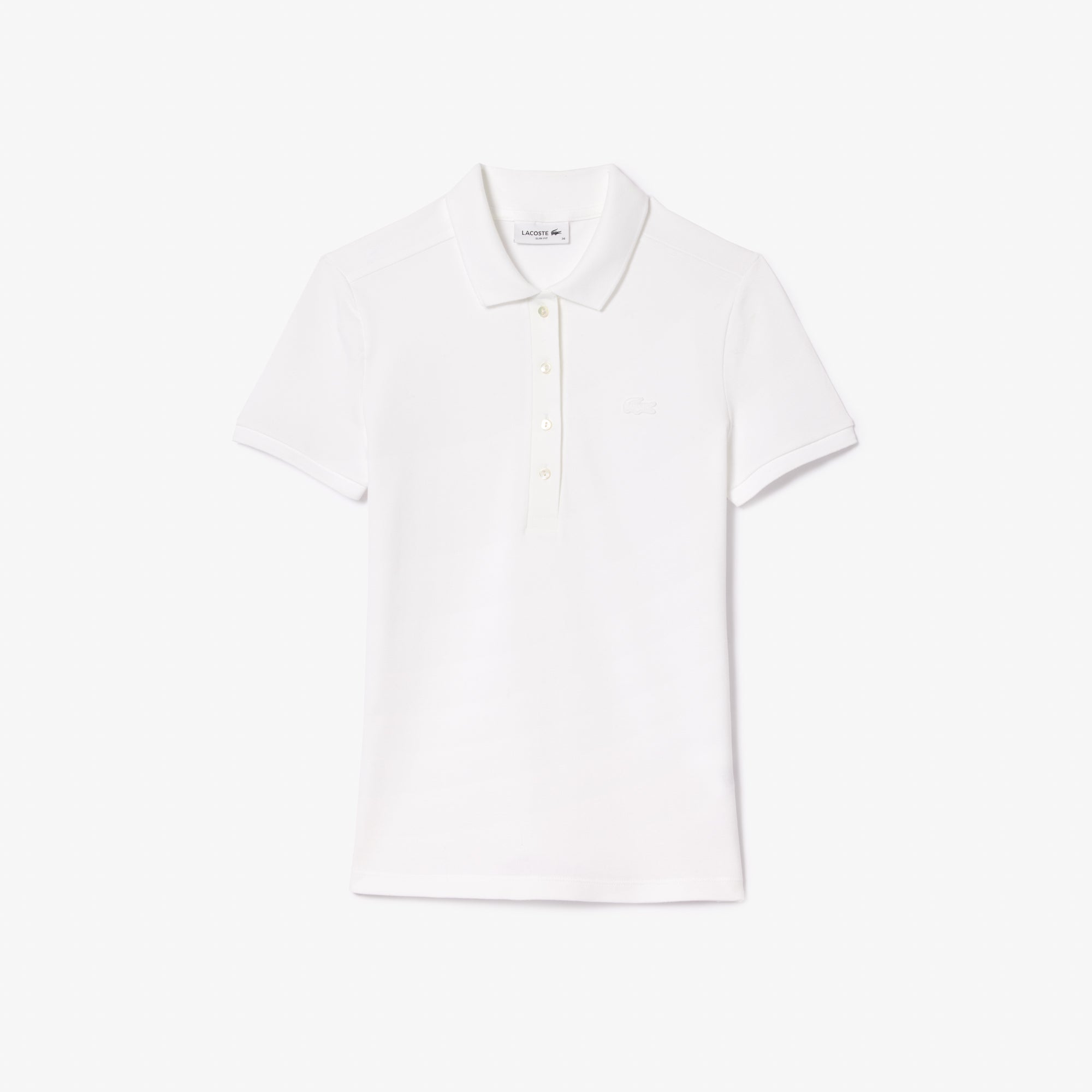 Lacoste Women's Slim fit Stretch Cotton Piqué Polo Shirt - EU36-S / 001-White - Lacoste Apparel THE MIX