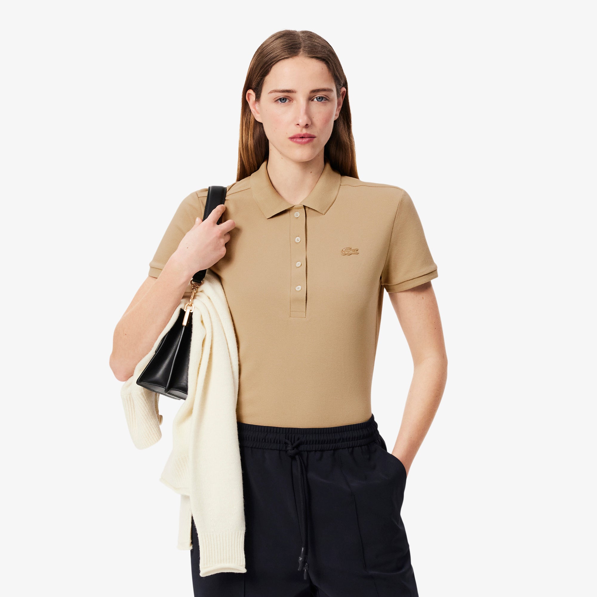 LACOSTE Women's Slim fit Stretch Cotton Piqué Polo Shirt