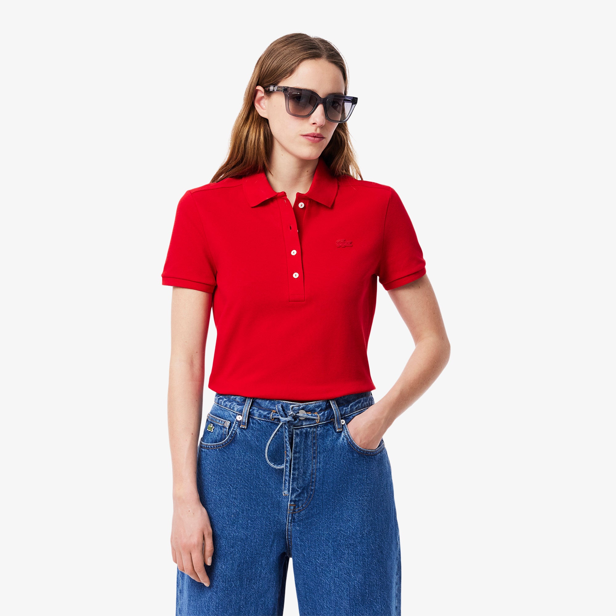 LACOSTE Women's Slim fit Stretch Cotton Piqué Polo Shirt