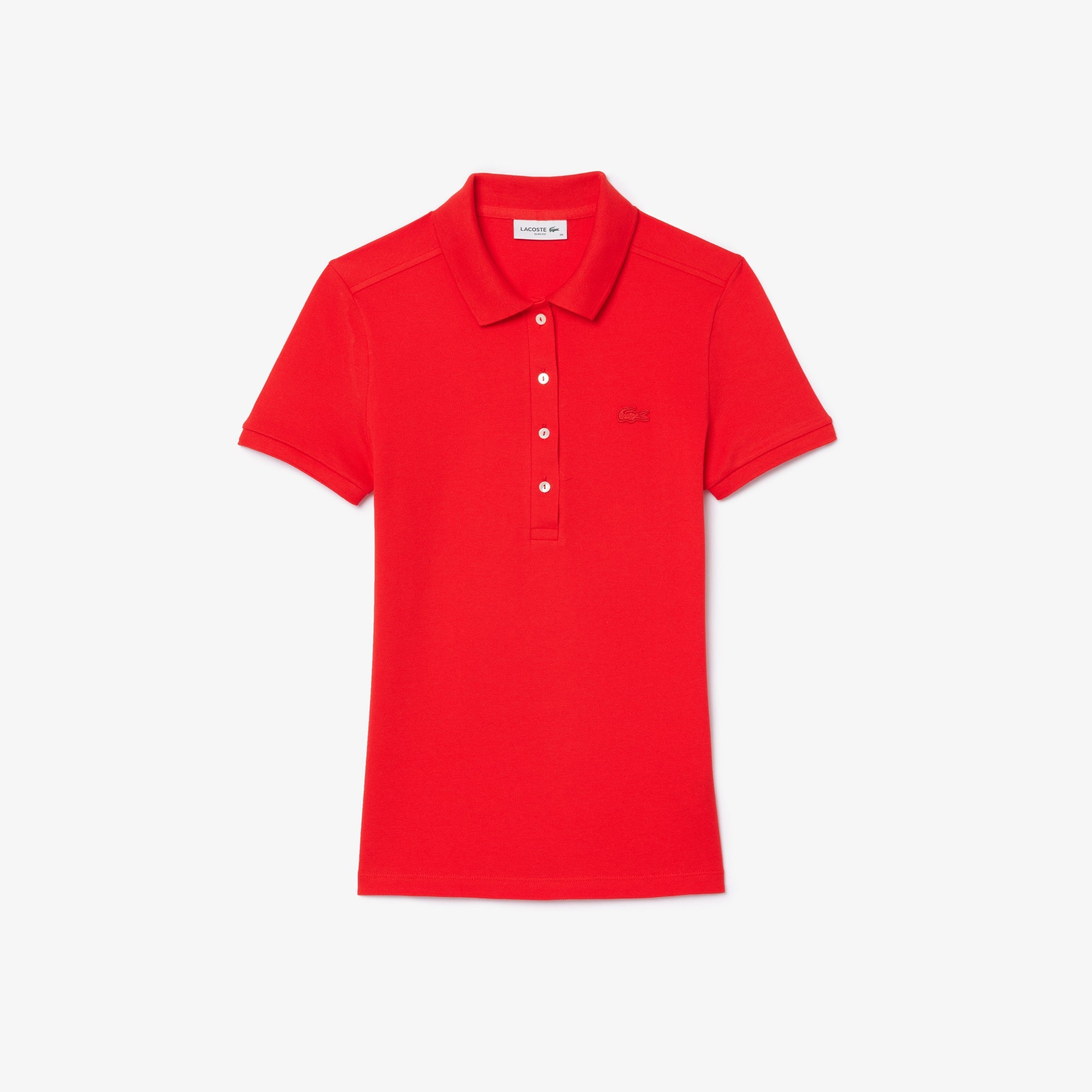 Lacoste Women's Slim fit Stretch Cotton Piqué Polo Shirt - EU36-S / F8M-Red - Lacoste Apparel THE MIX