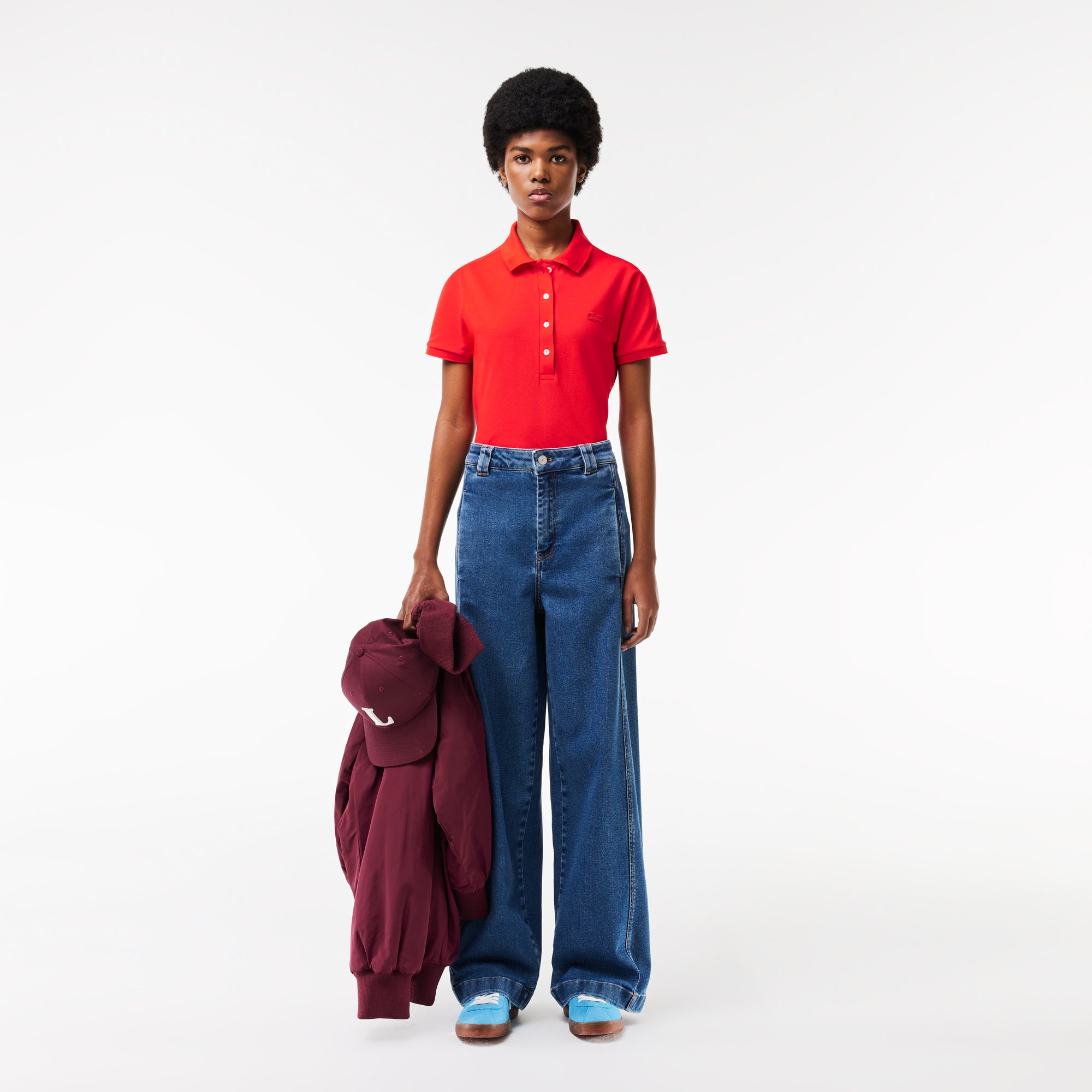 Lacoste Women's Slim fit Stretch Cotton Piqué Polo Shirt - Lacoste Apparel THE MIX