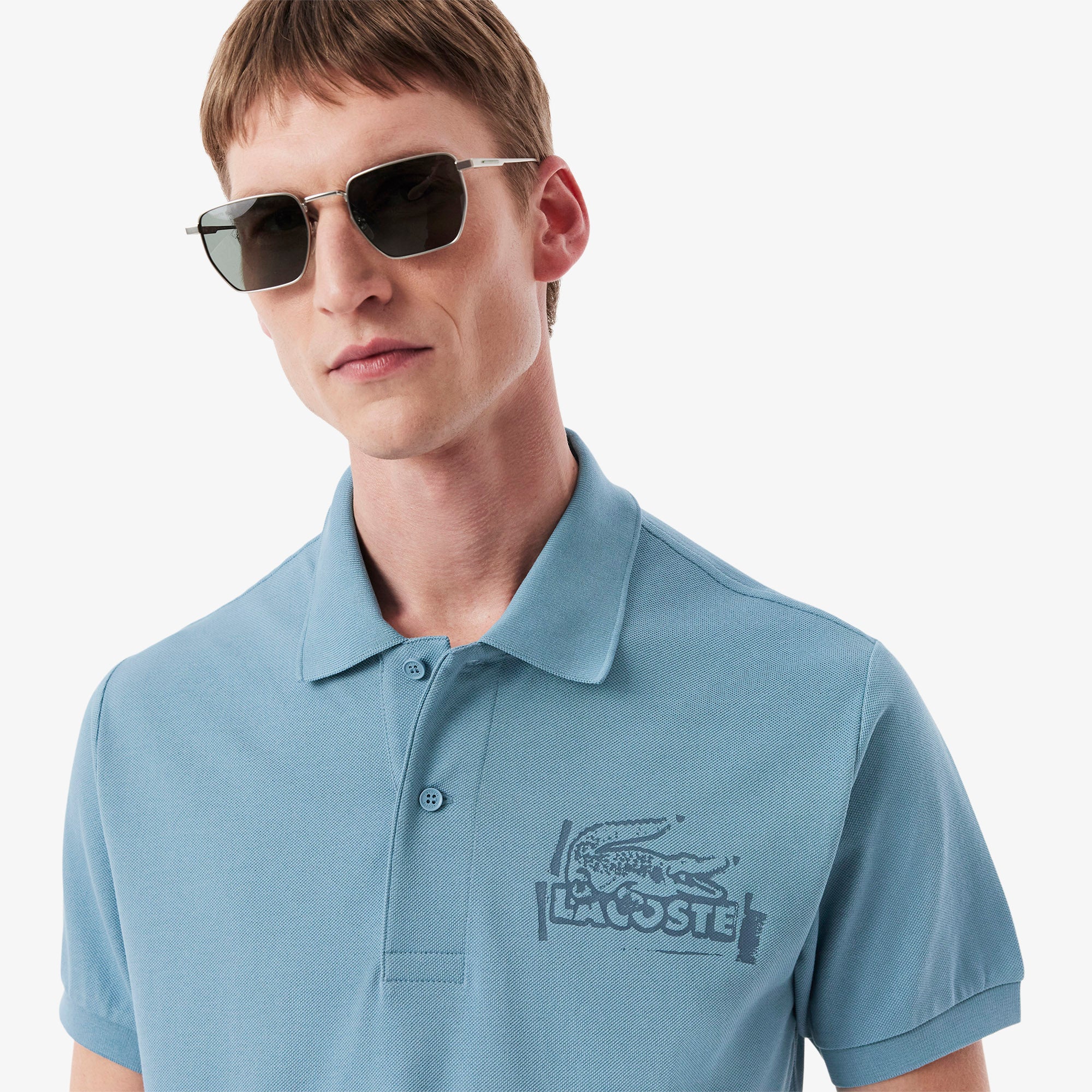 LACOSTE Men's Classic Fit Printed L.12.12 Polo
