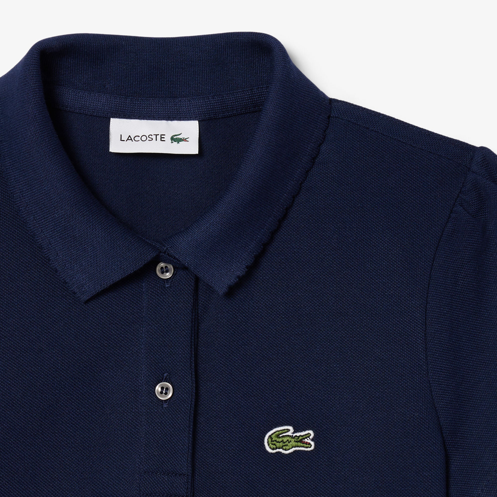 LACOSTE Girl Scalloped Collar Mini Pique Polo Shirt