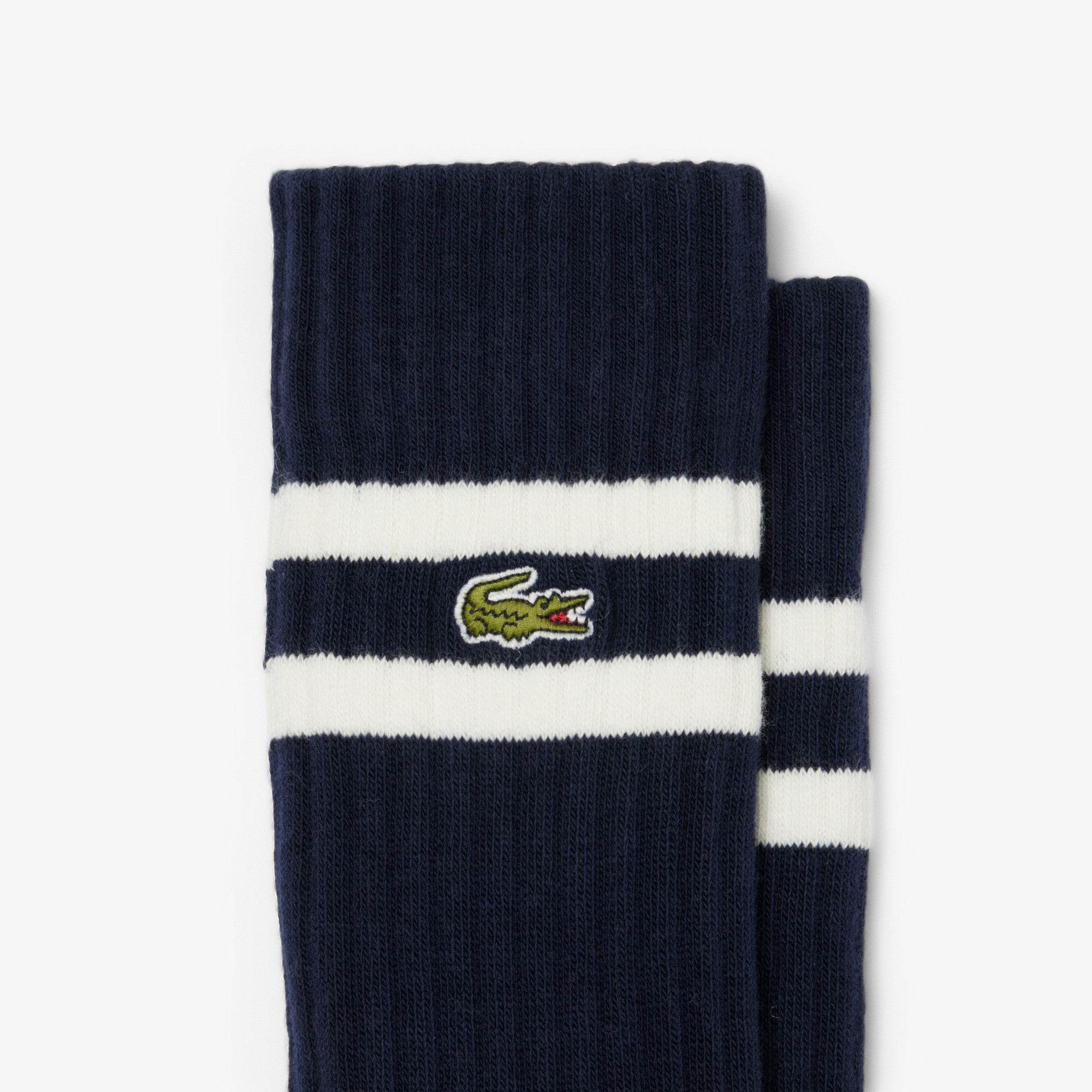 Lacoste Unisex ribbed knit socks with contrast stripes
