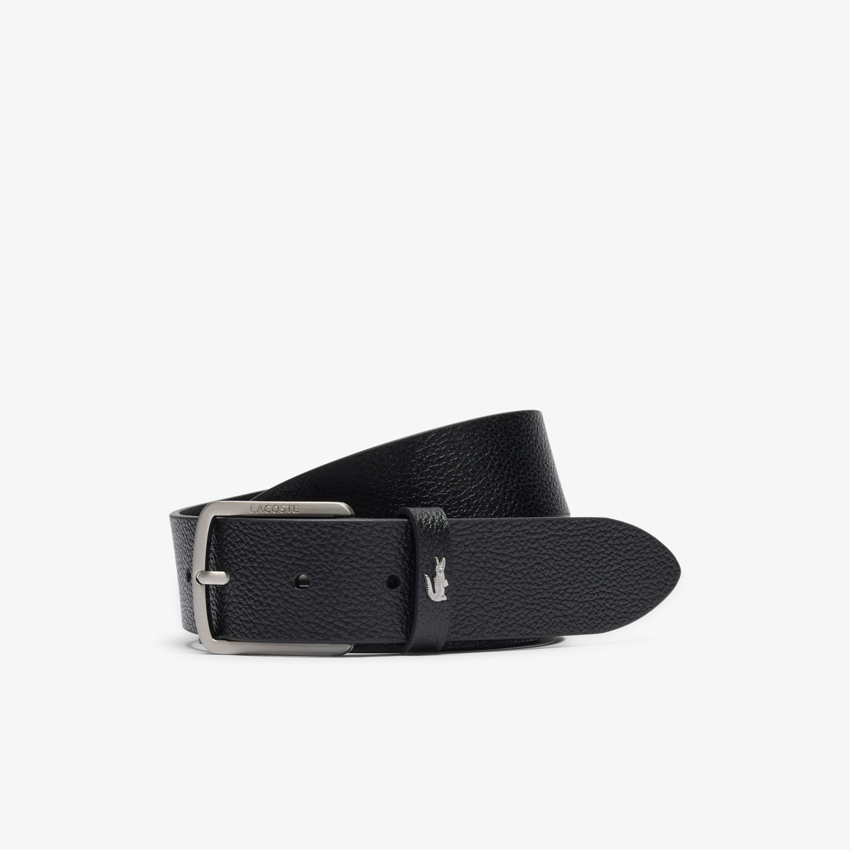 LACOSTE Grained Leather Belt Men