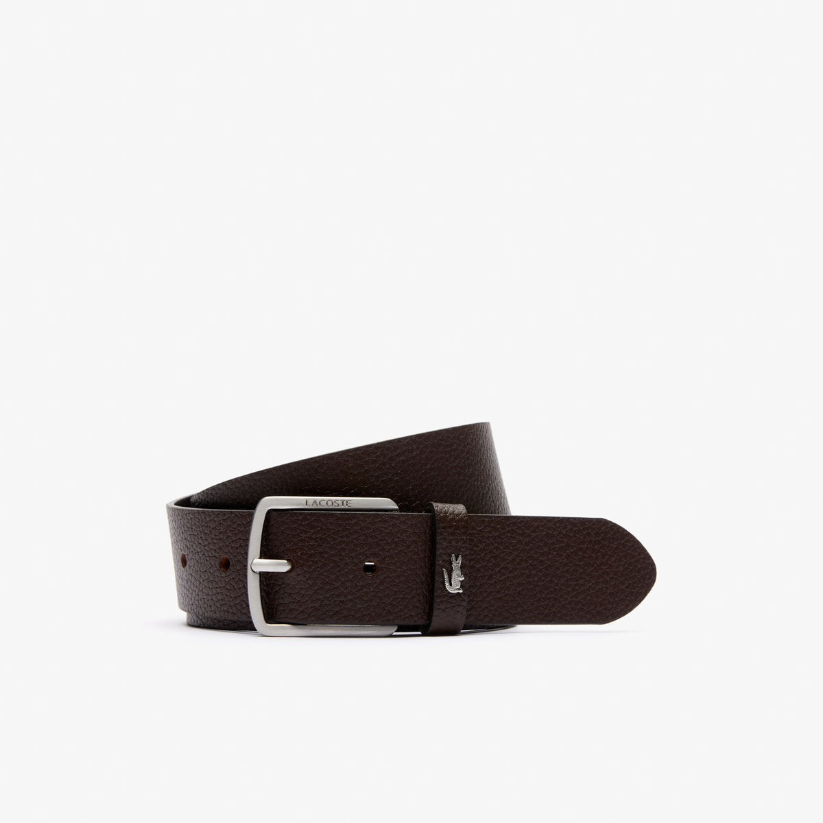 LACOSTE Grained Leather Belt Men