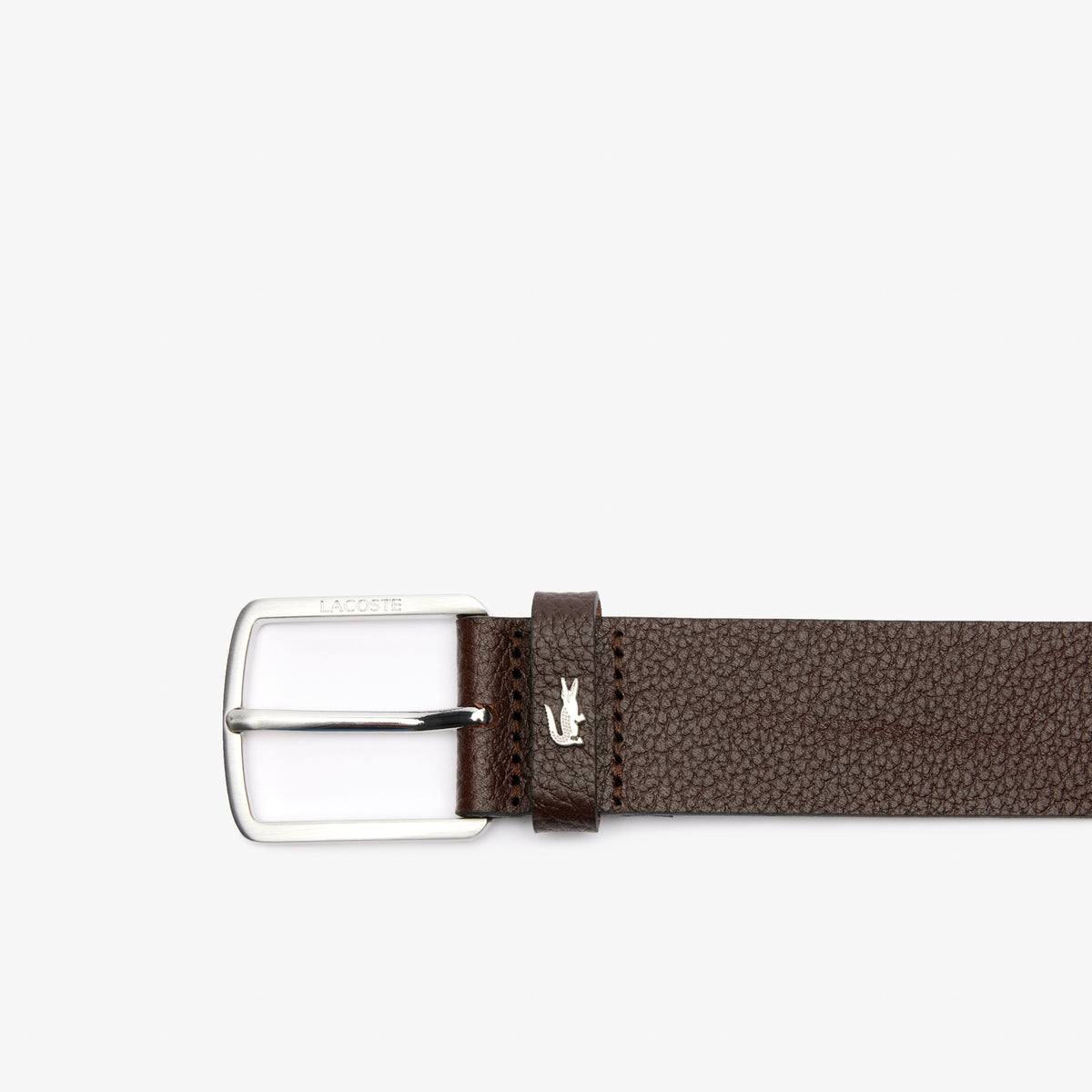 LACOSTE Grained Leather Belt Men