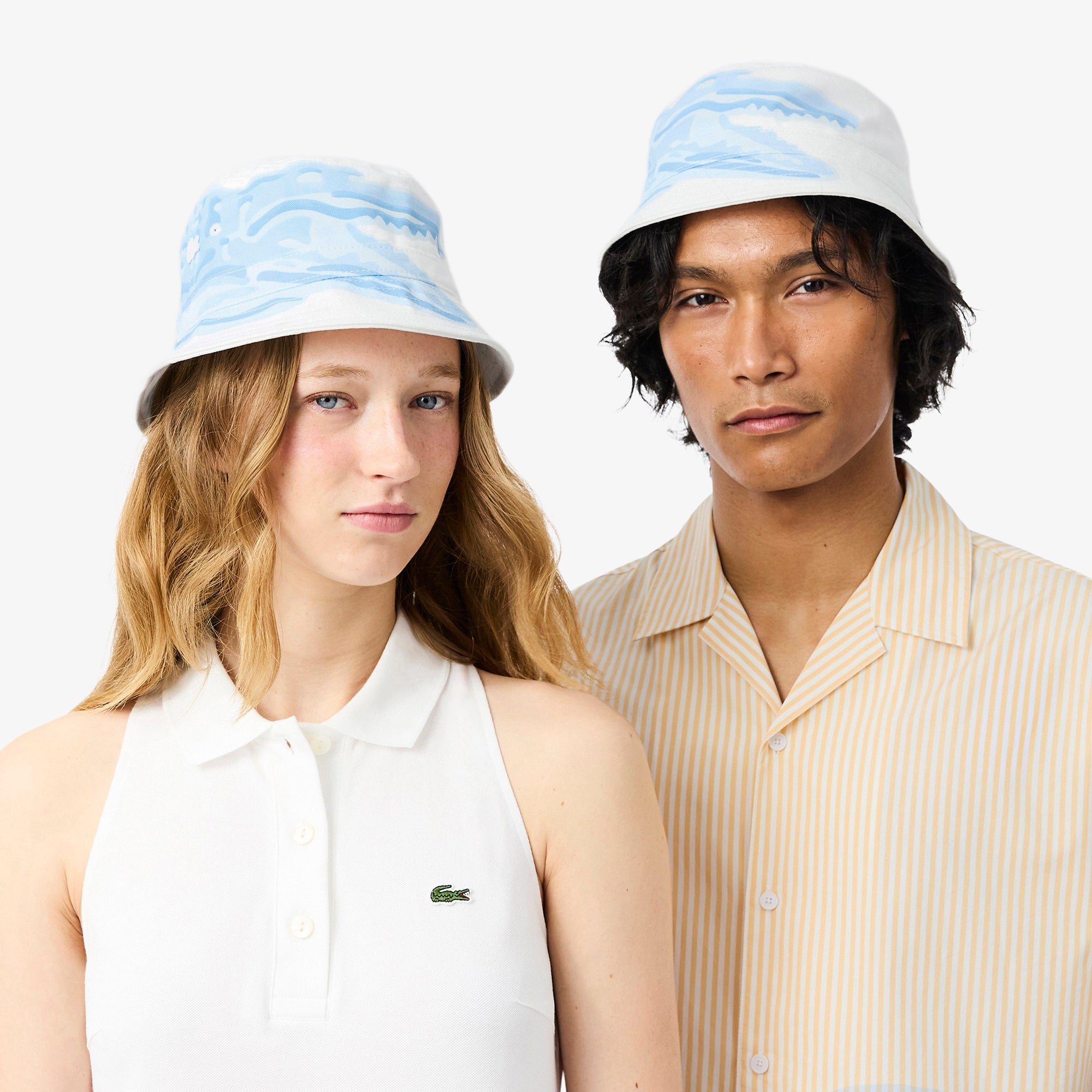 LACOSTE Unisex Printed Cotton Twill Bucket Hat