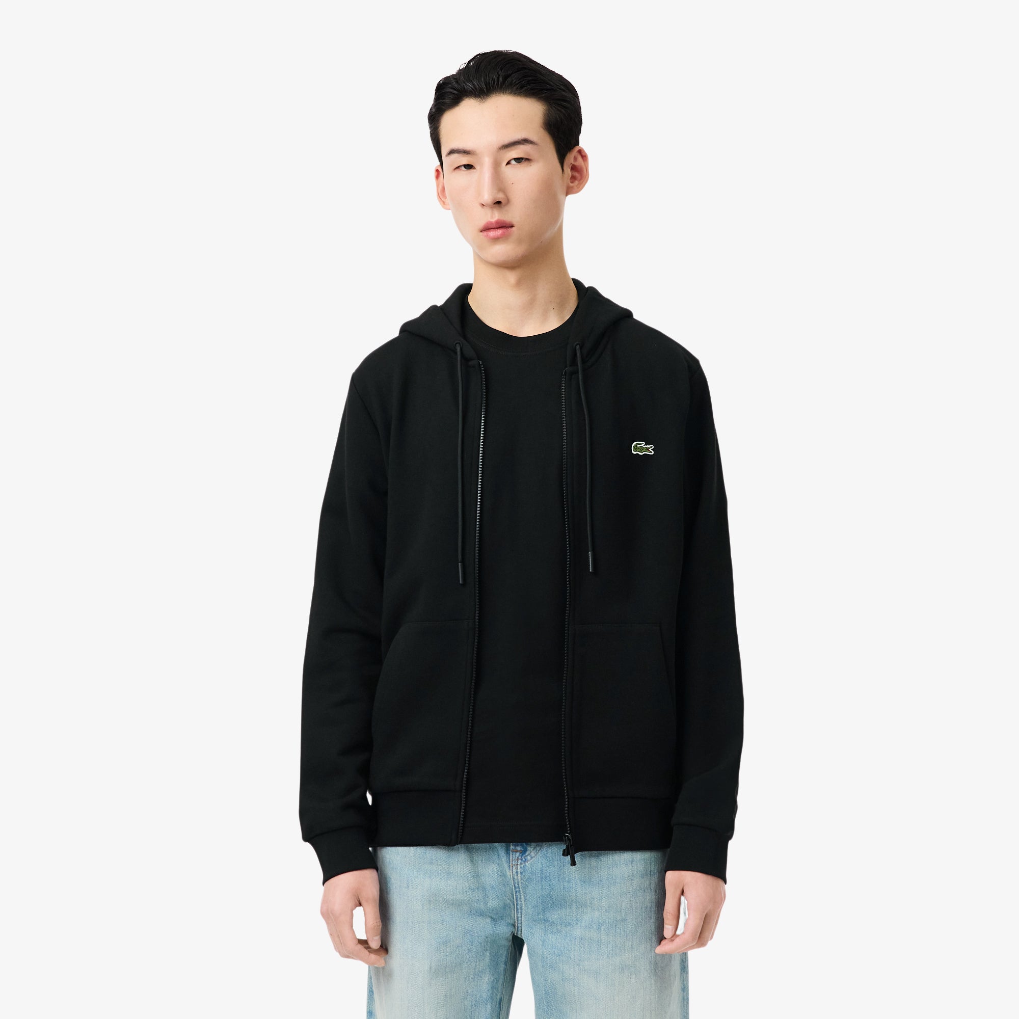 LACOSTE Classic Fit Zipped Fleece Sweatshirt