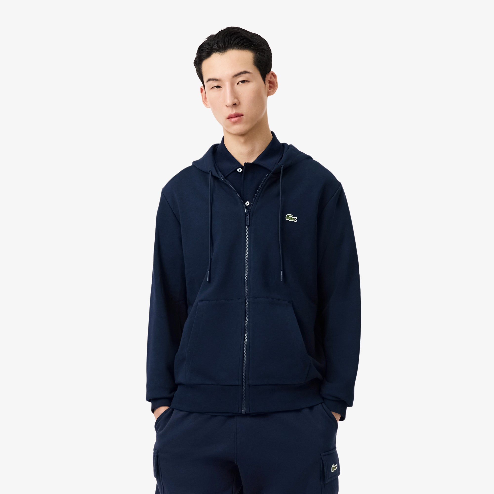 LACOSTE Classic Fit Zipped Fleece Sweatshirt