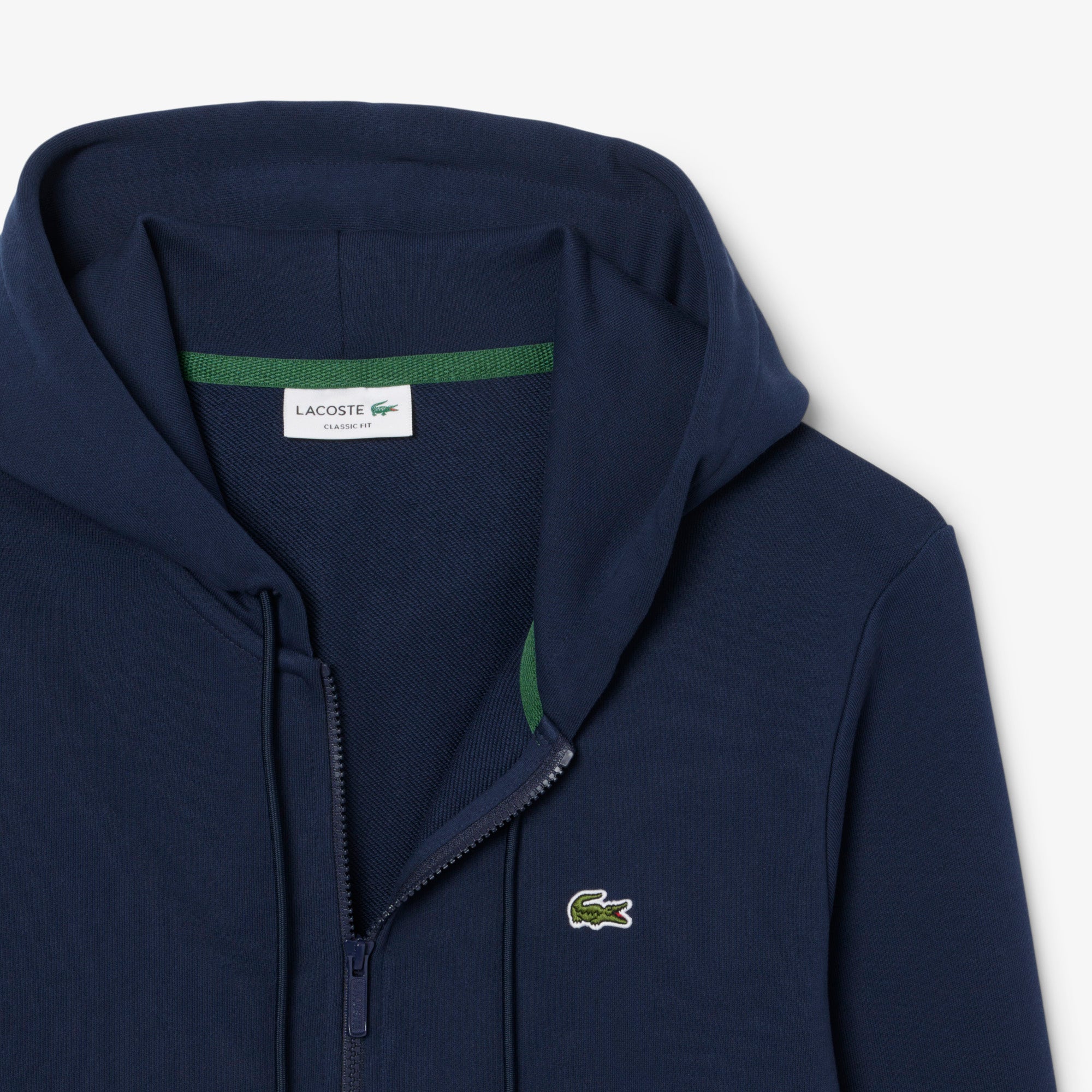 LACOSTE Classic Fit Zipped Fleece Sweatshirt