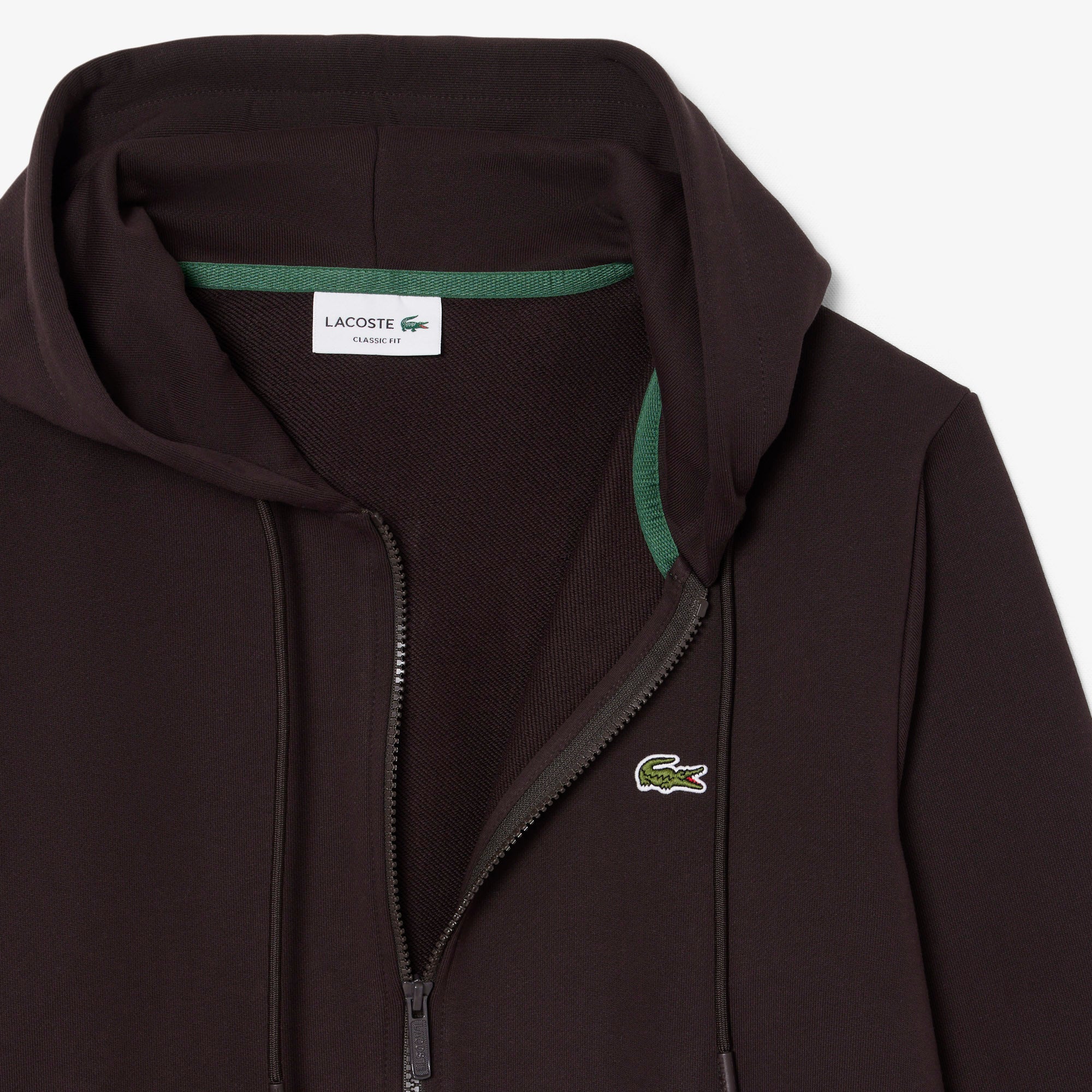 LACOSTE Classic Fit Zipped Fleece Sweatshirt