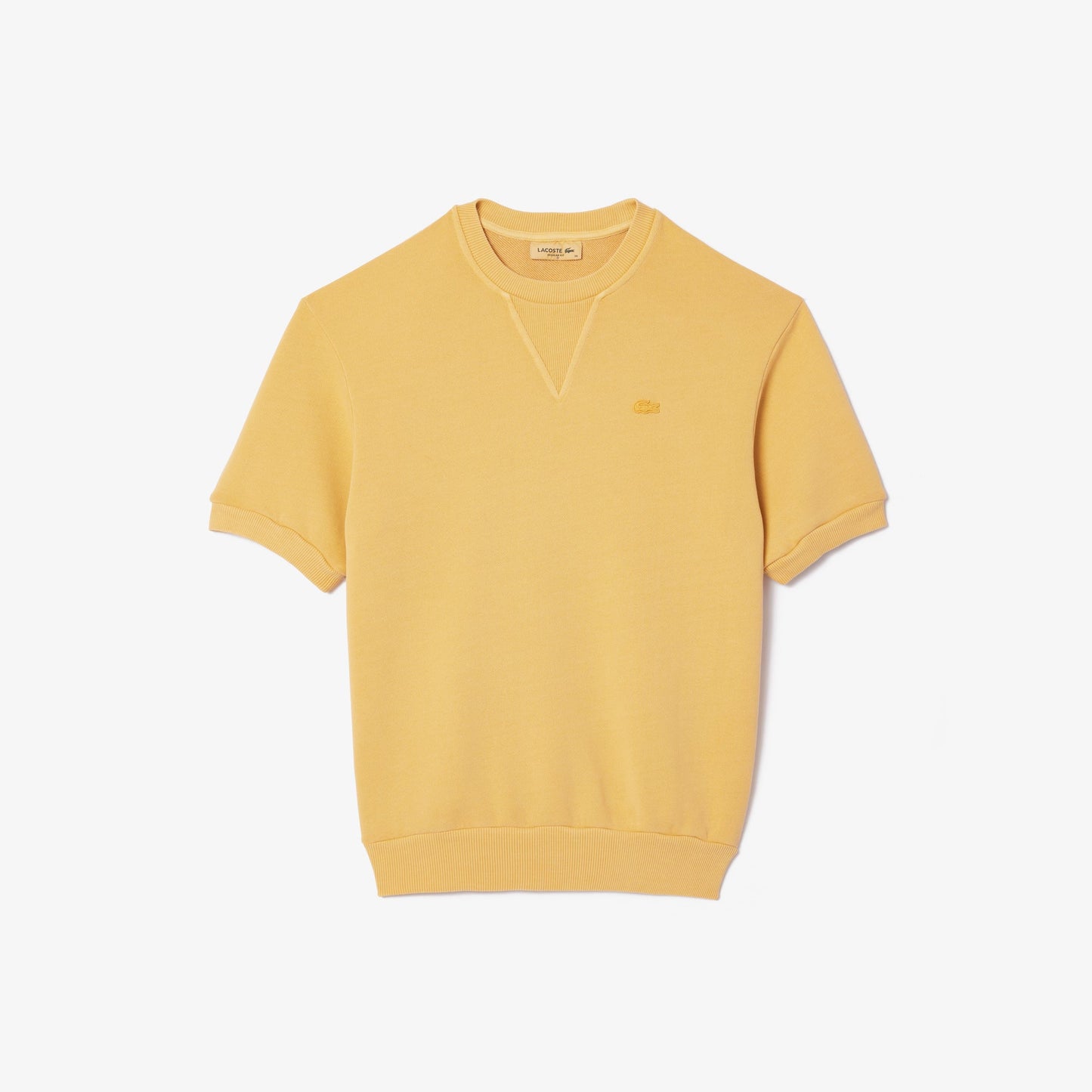 Lacoste Natural Dyed Cotton Fleece T-shirt - 32-XS (UK 4) / IVX-Yellow - Lacoste Apparel THE MIX