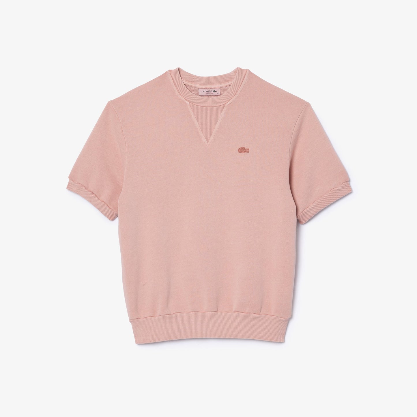 Lacoste Natural Dyed Cotton Fleece T-shirt - 36-S (UK 8) / K86-Pink - Lacoste Apparel THE MIX