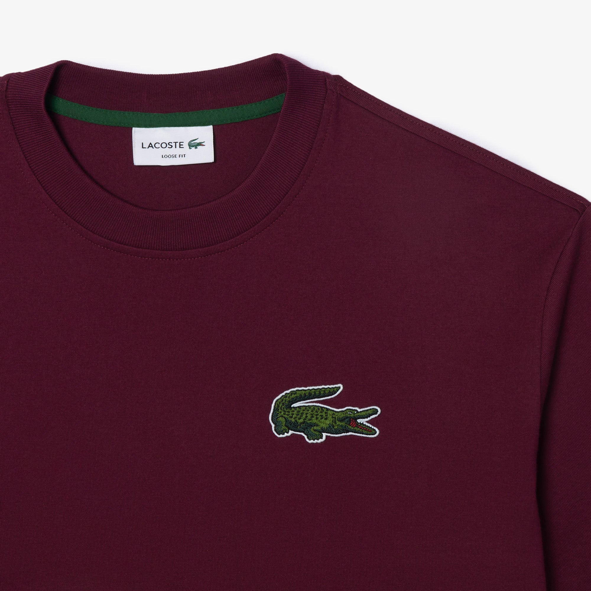 Lacoste Unisex Loose Fit Large Crocodile Organic Cotton T-shirt