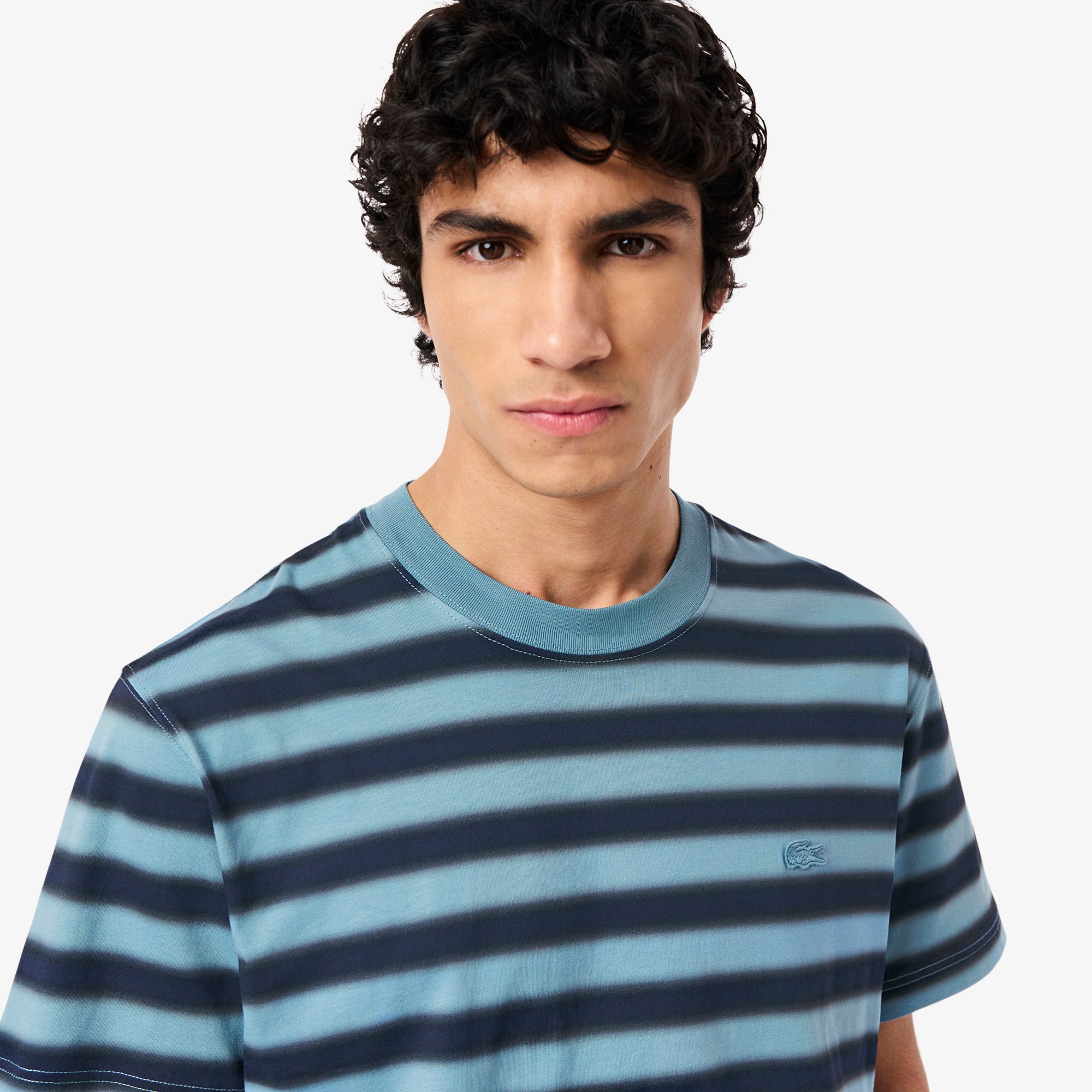 LACOSTE Stripe Print Jersey T-shirt