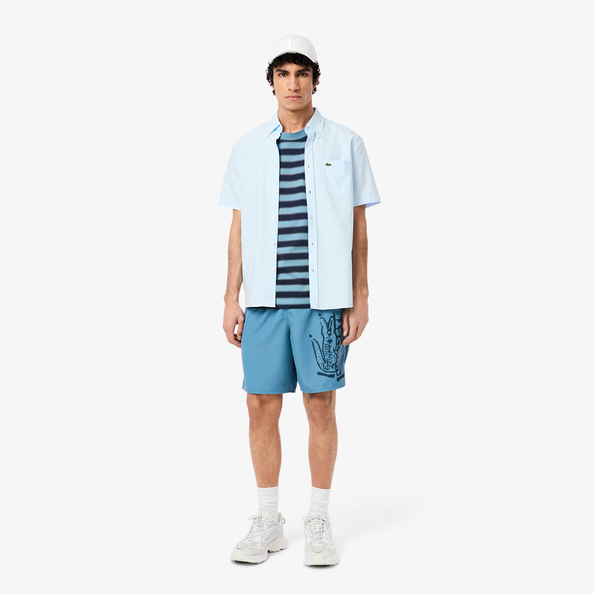 LACOSTE Stripe Print Jersey T-shirt